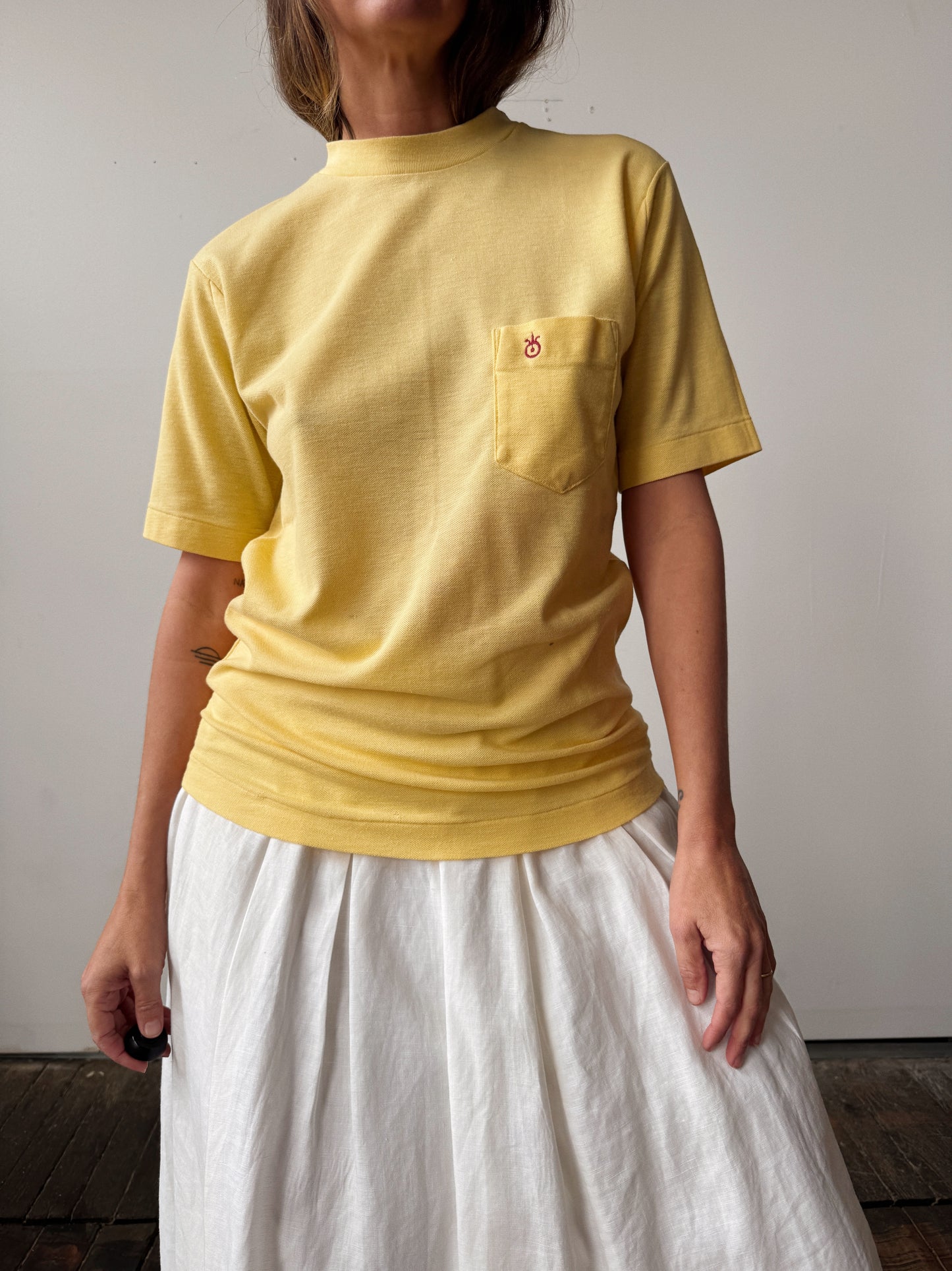 Campus Yellow Knit T-Shirt (M)