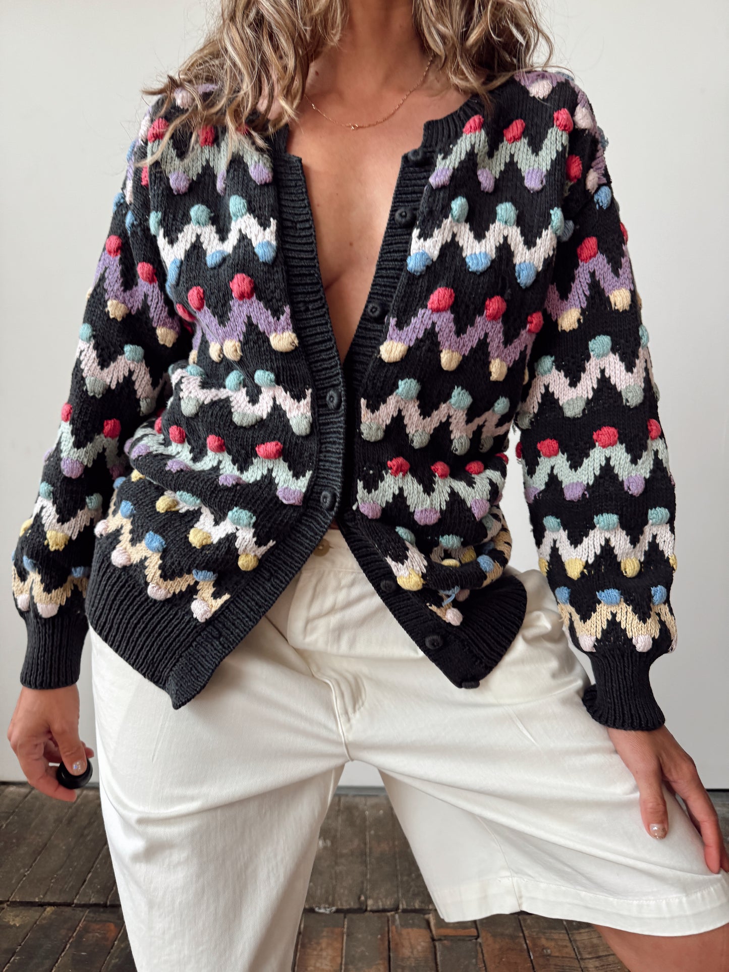 80s Accento Knob Cardigan (M)