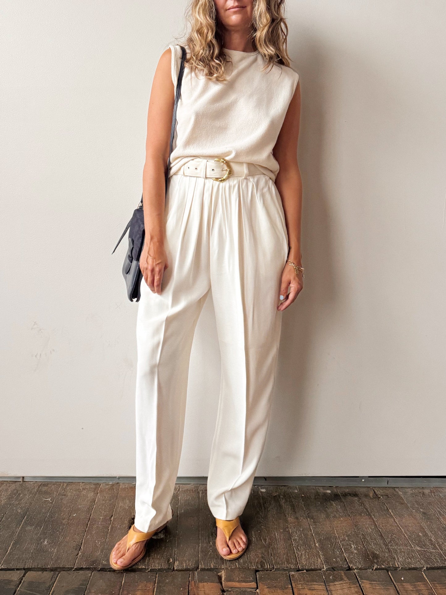 Rayon 80s Trouser Pant with Belt (27")