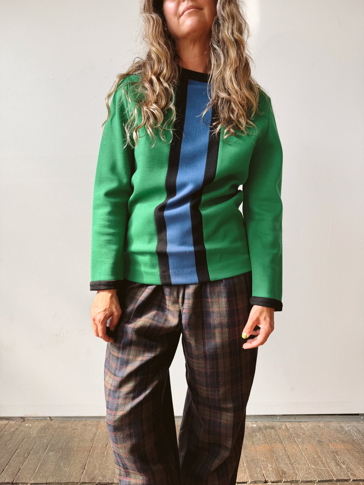 60s Jantzen Color-Block Knit Shirt (M)
