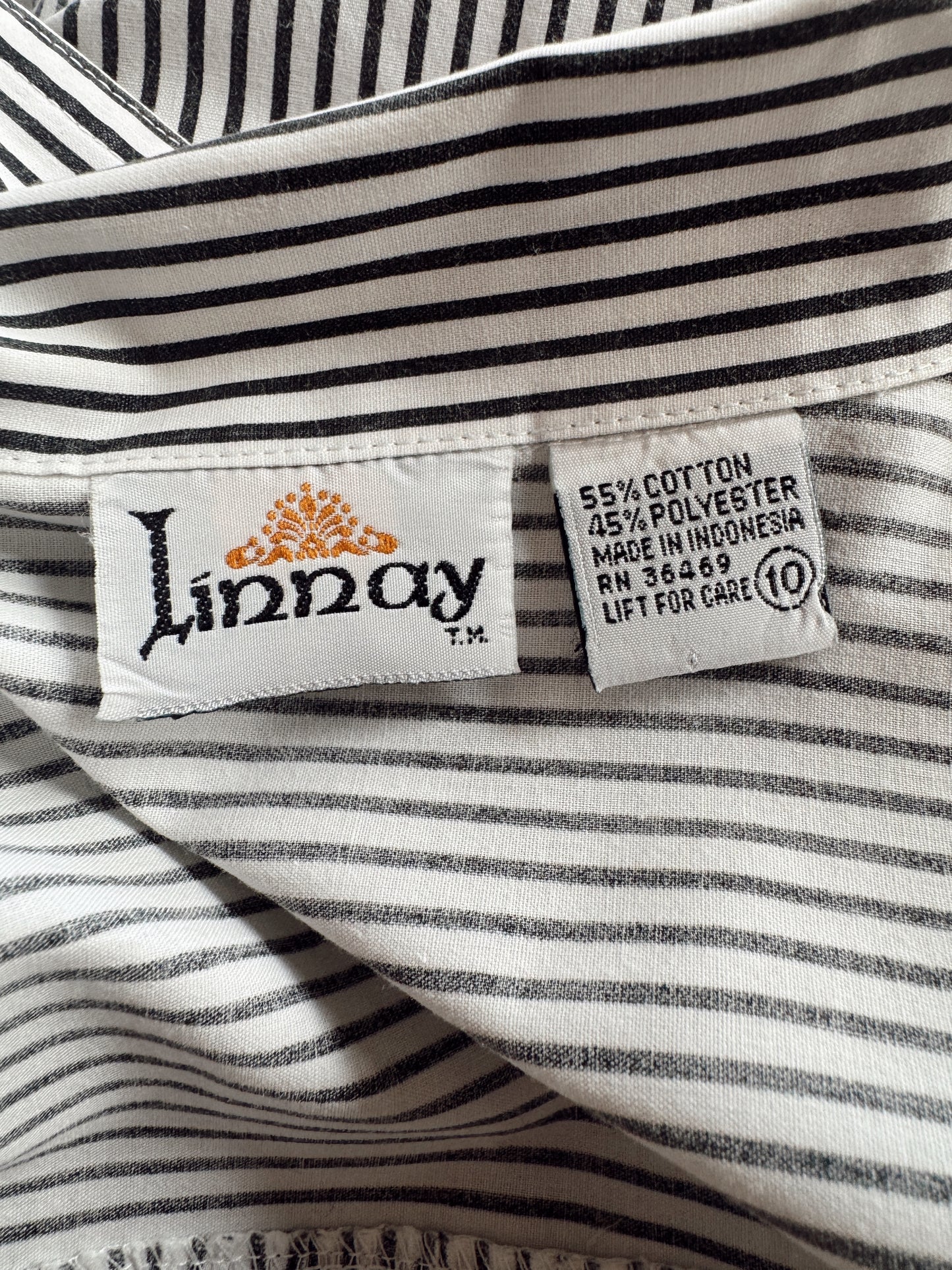 Black Candy Stripe 80s Blouse (M)