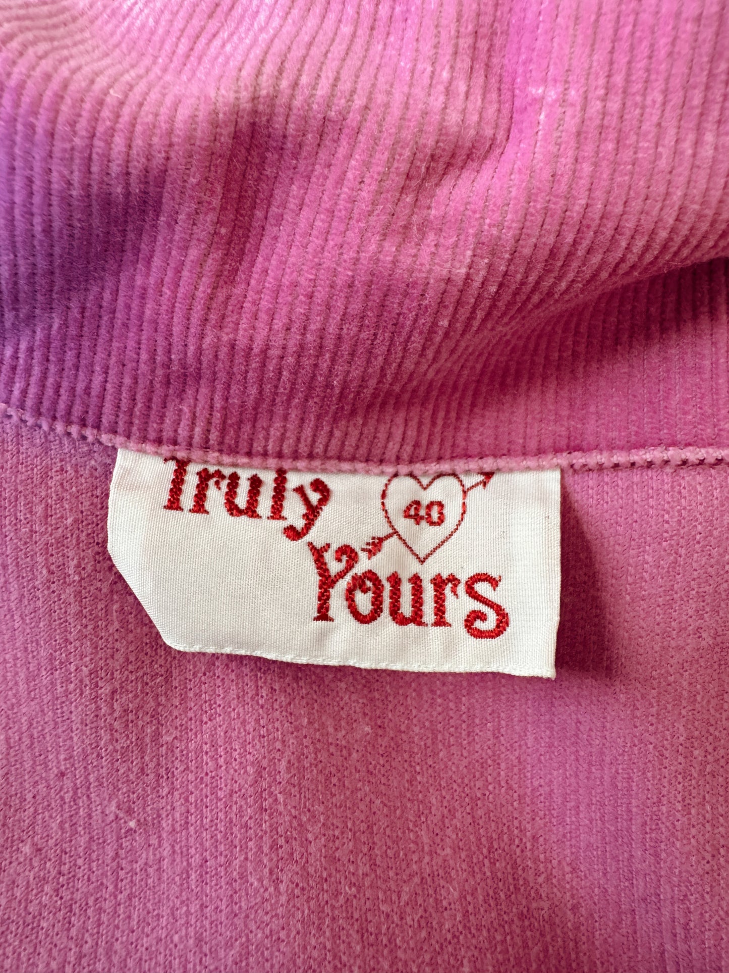 Magenta 80s Corduroy Midi Dress (L)