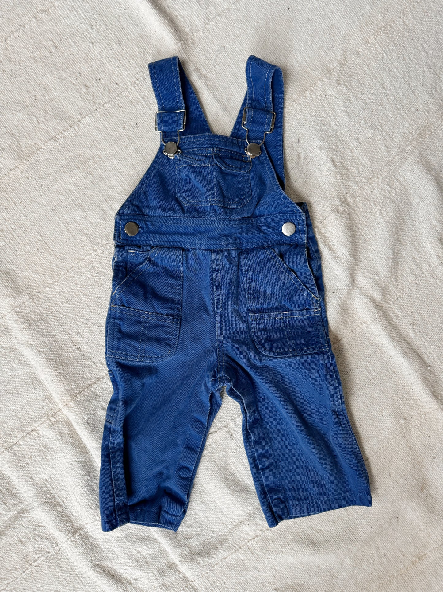 Blue Cotton Twill Overalls (12m)