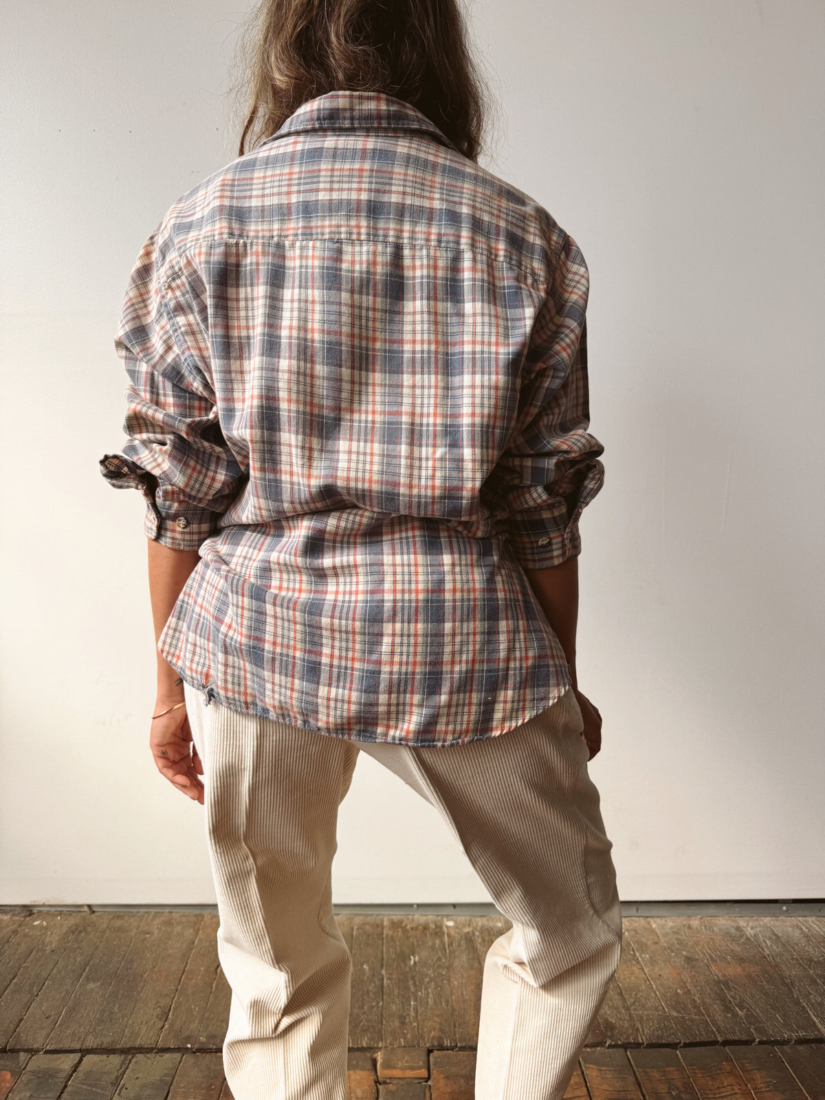 1980s Levi's Western Plaid Flannel Shirt (XL)