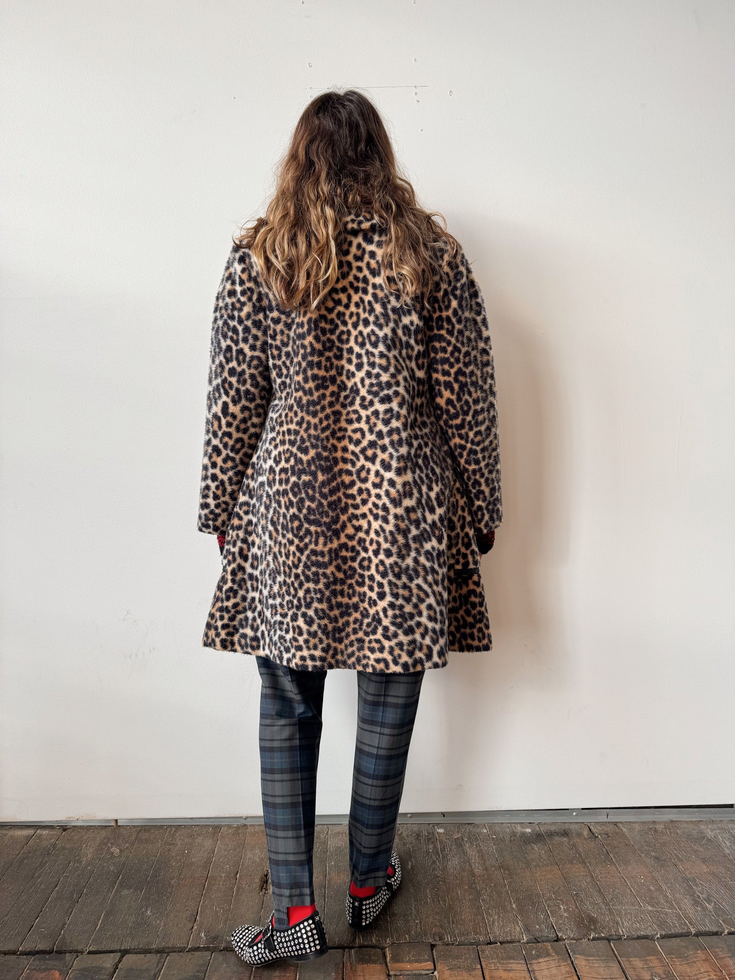 Leopard 70s Leather Piping Jacket (M)