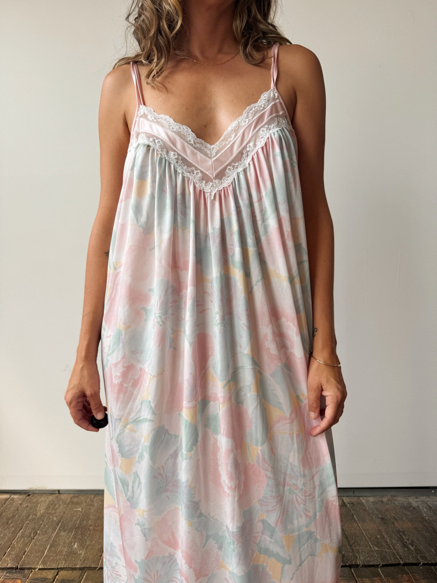 80s Floral Slip Dress (M)
