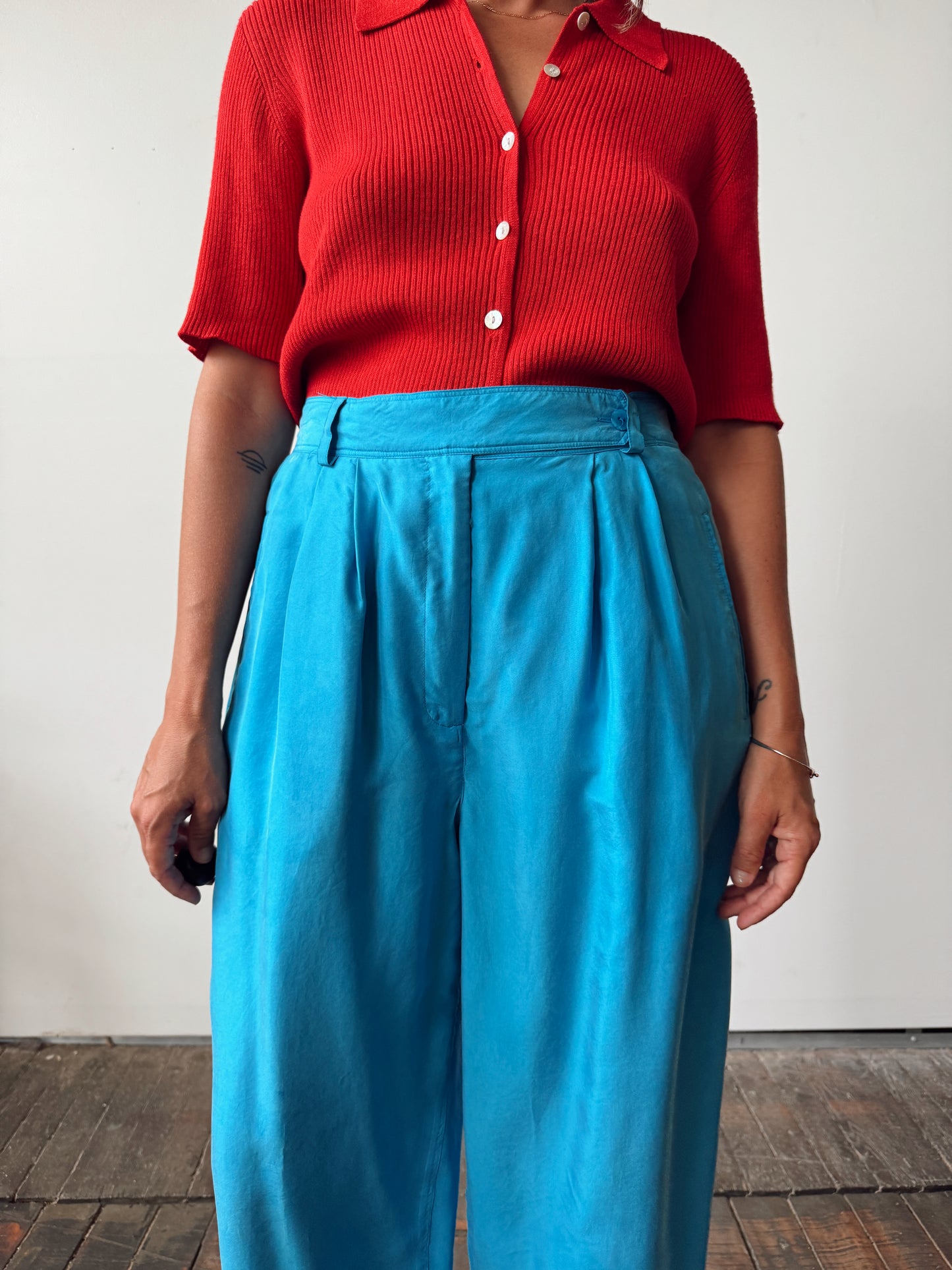 Cerulean Silk 90s Trouser (28")
