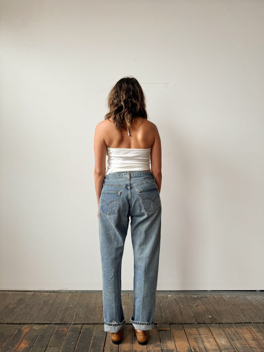 90s Levi's Button Distressed Straight Leg (32")