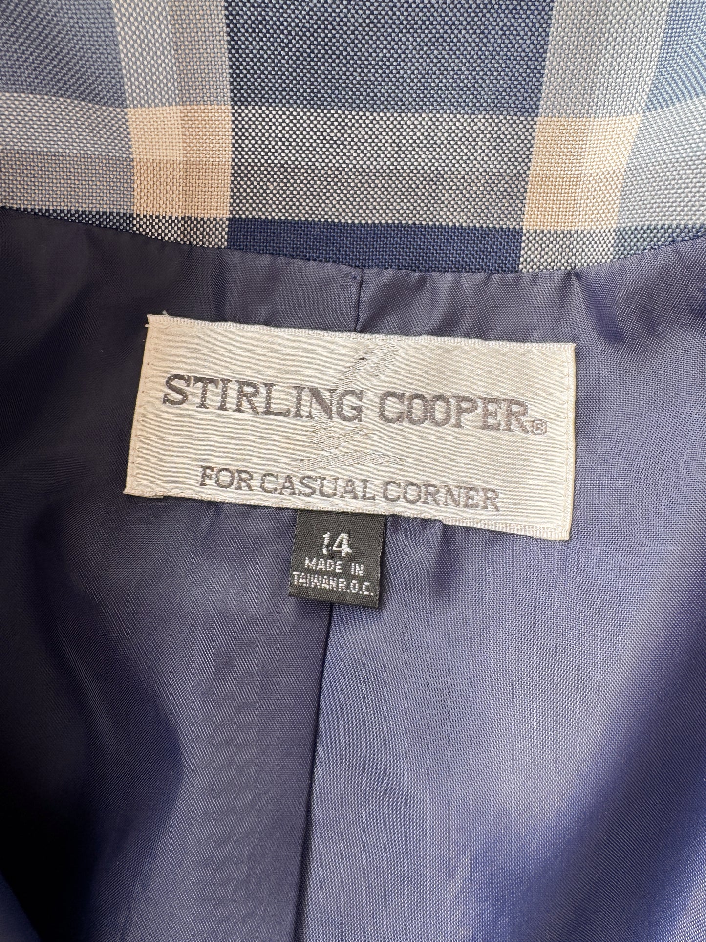 Blue 80s Checkered Blazer (L)