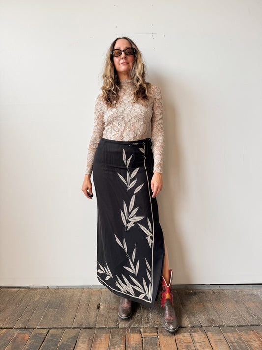 Silk 90s Slit Maxi Skirt (M)