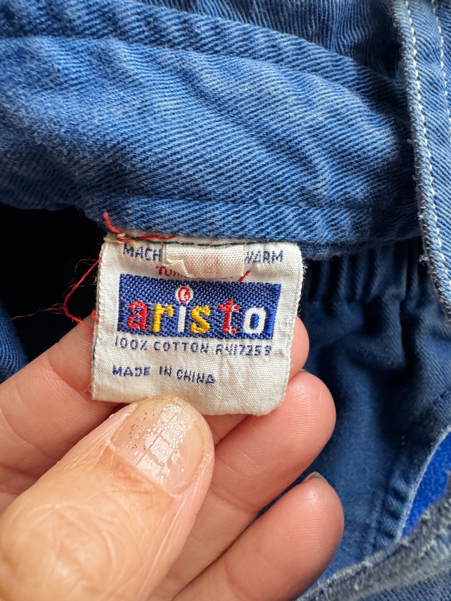 Blue Cotton Twill Overalls (12m)