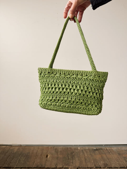 Y2K Crochet Green Shoulder