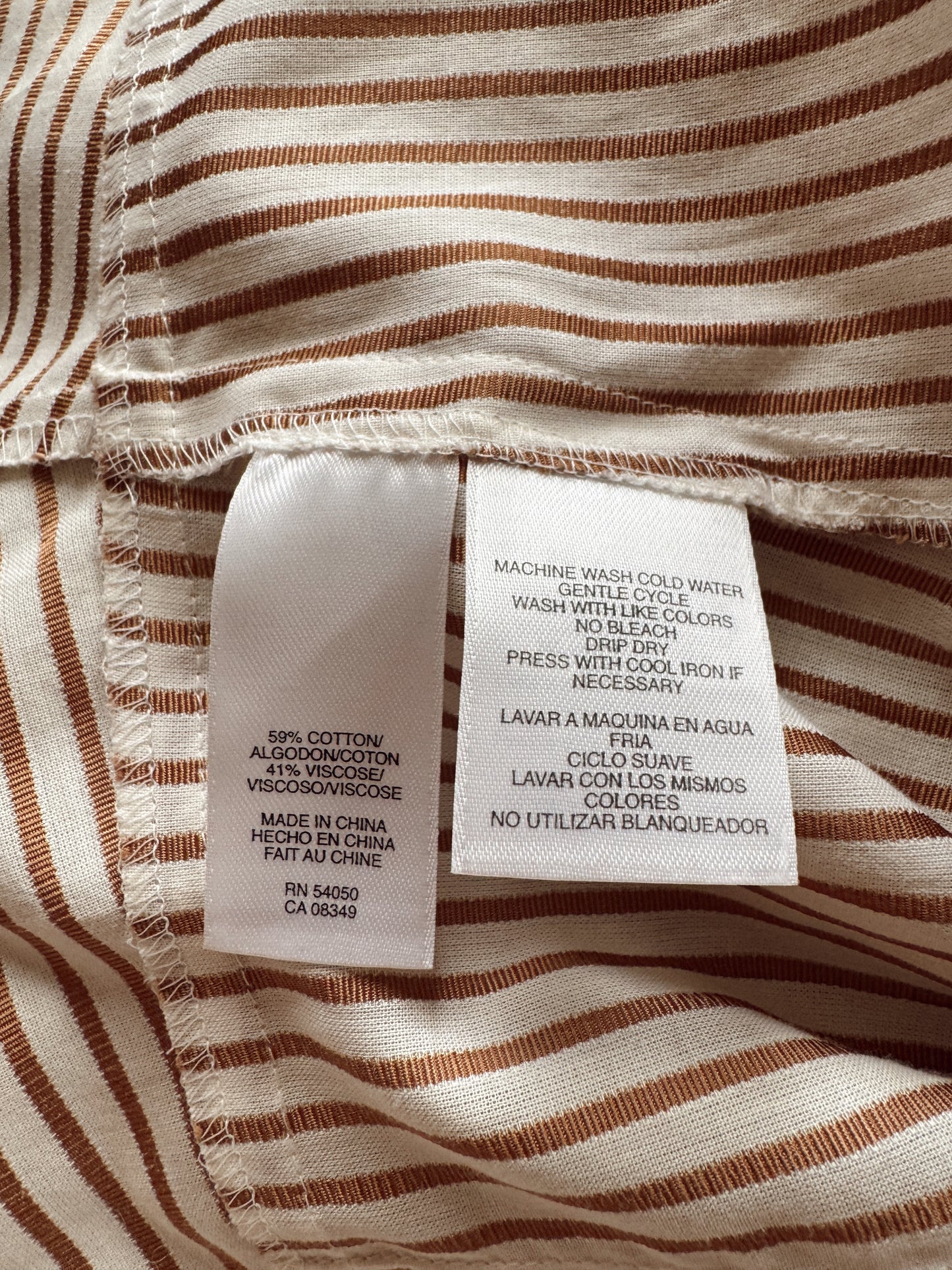 Striped Cropped 00s Bronze Tuxedo Blouse (S)