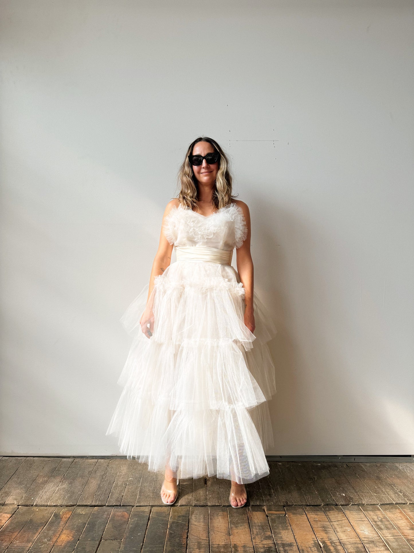 50s Tulle Tiered Cupcake Wedding Dress