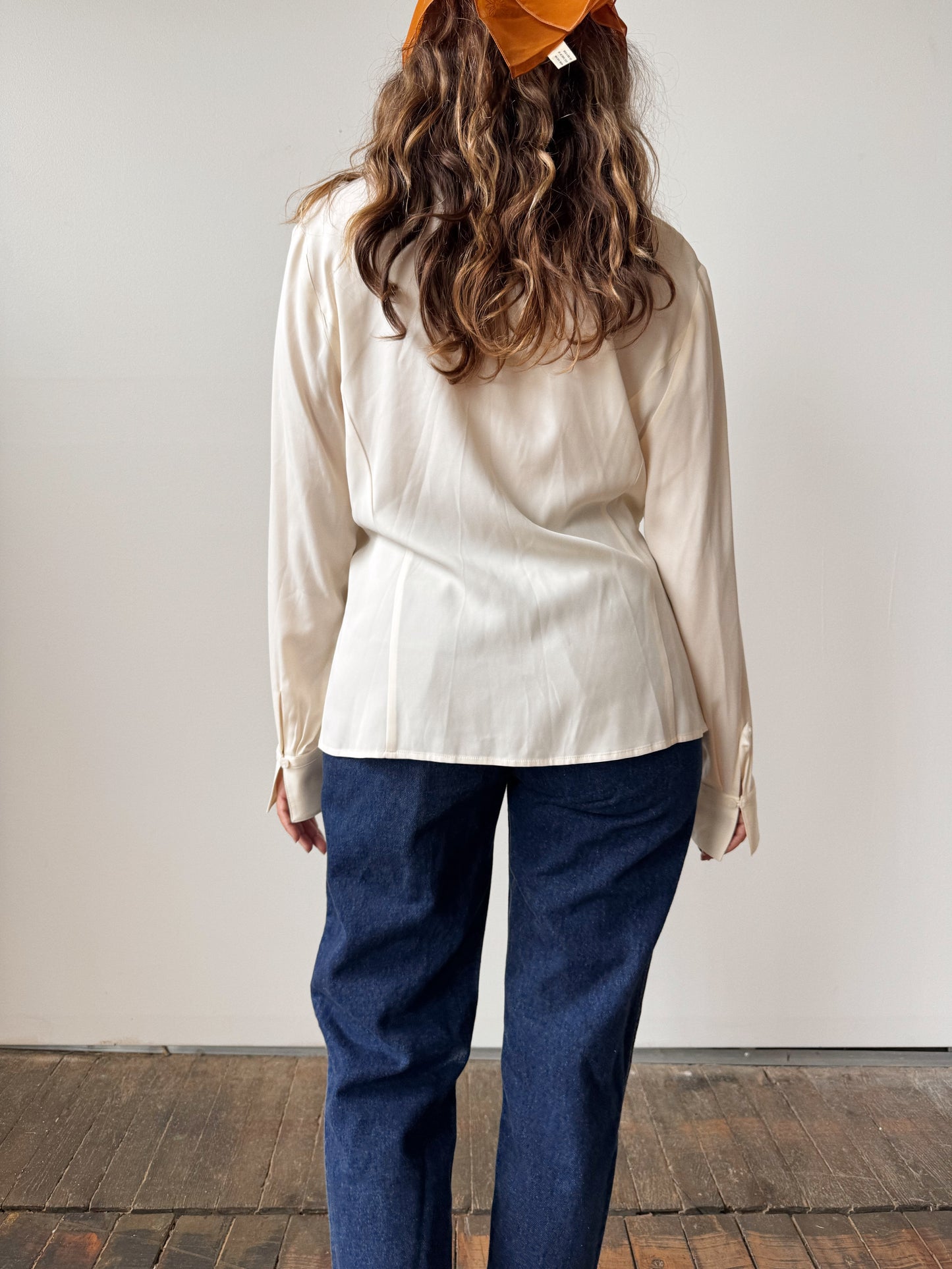 Silk 90s Ivory Blouse (M)