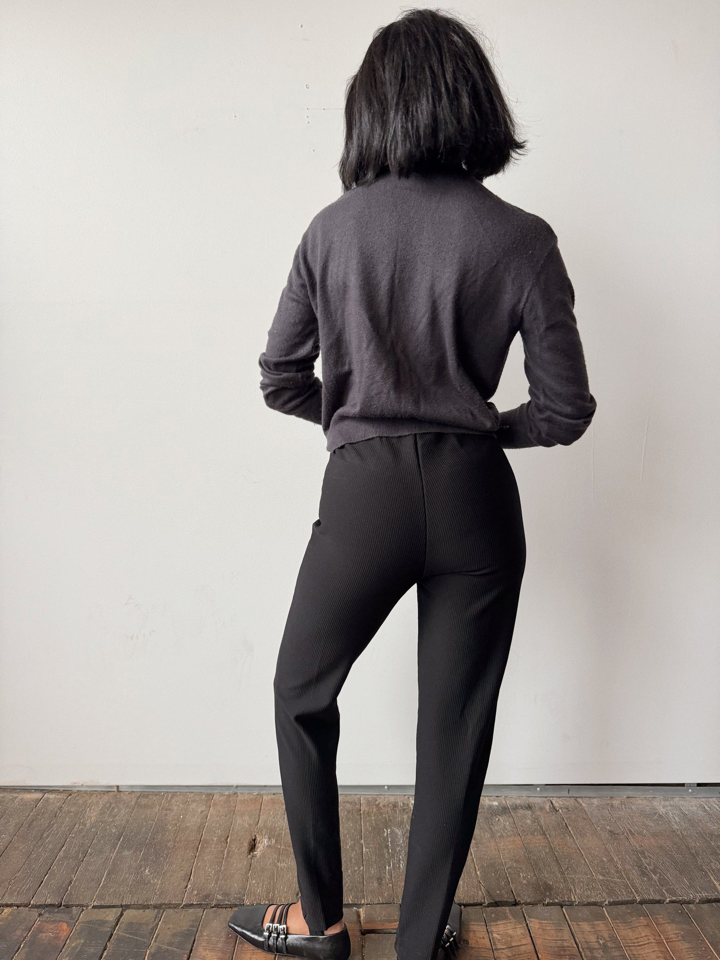 Cashmere Slate Grey 70s Cardigan Sweater (S)