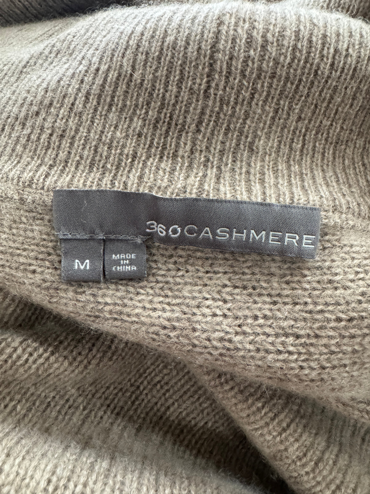 Cashmere Striped and Tan Turtleneck Sweater (M)