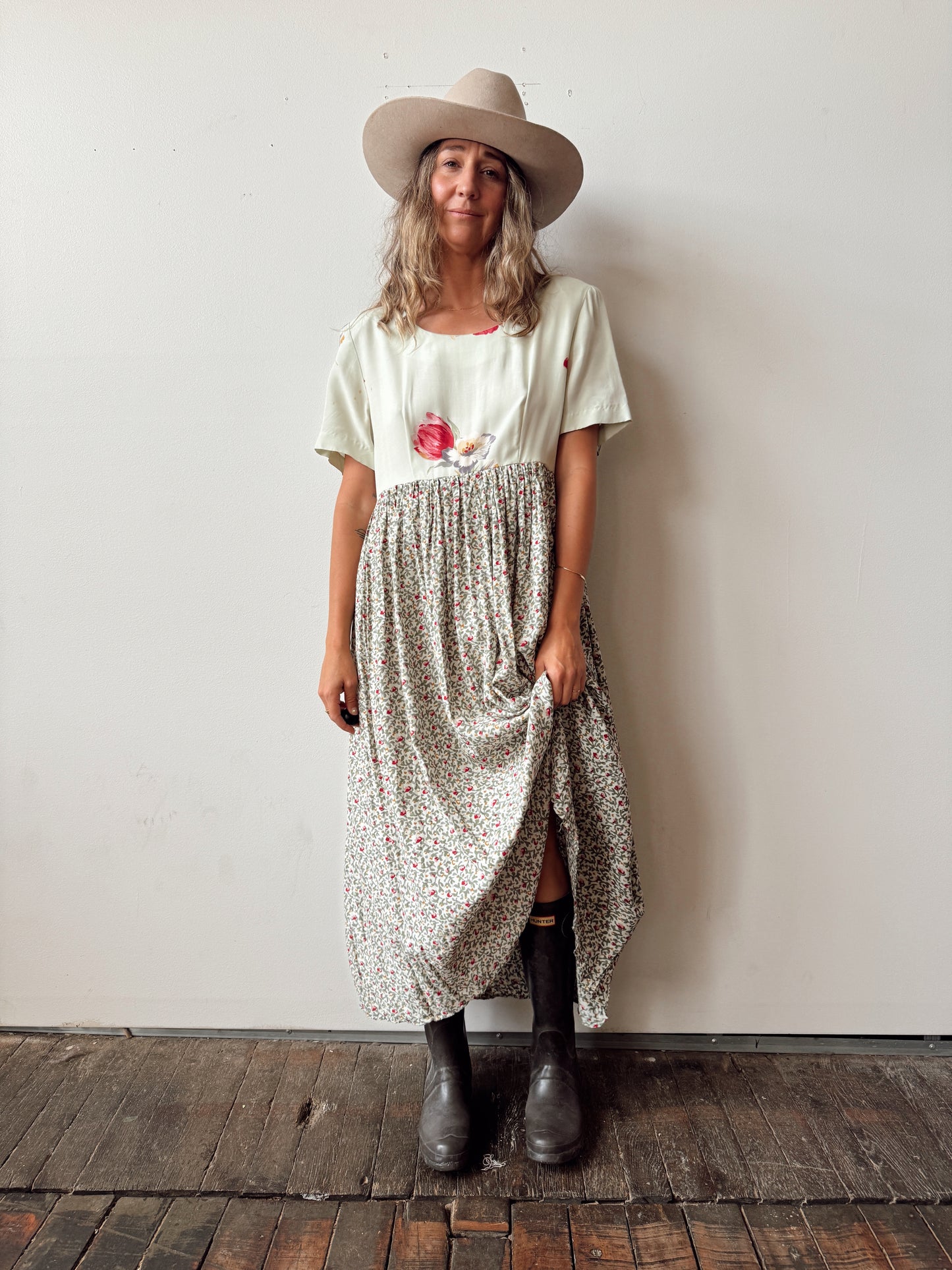 Floral 90s Maxi Dress (M)