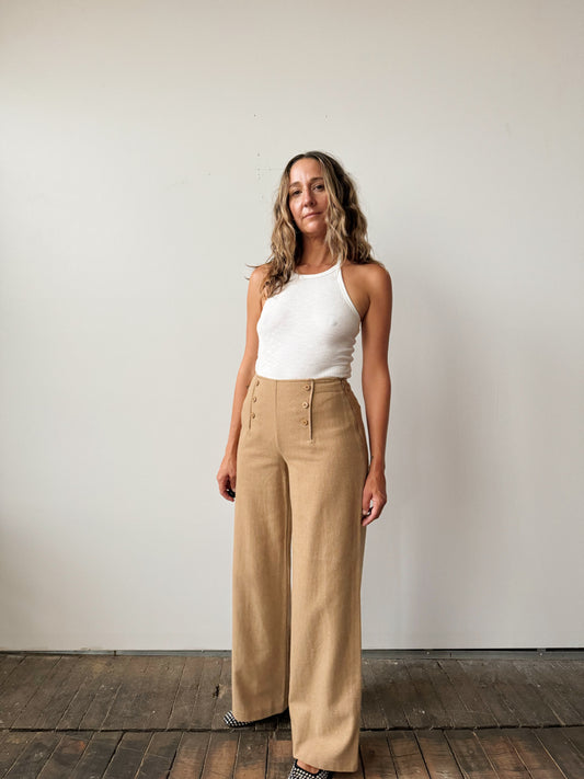 80s Camel Wool Sailor Pant (26")