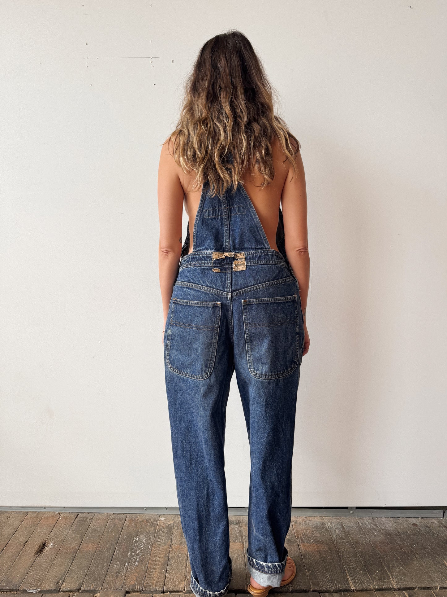 Y2K Heavy Denim Overalls (M)