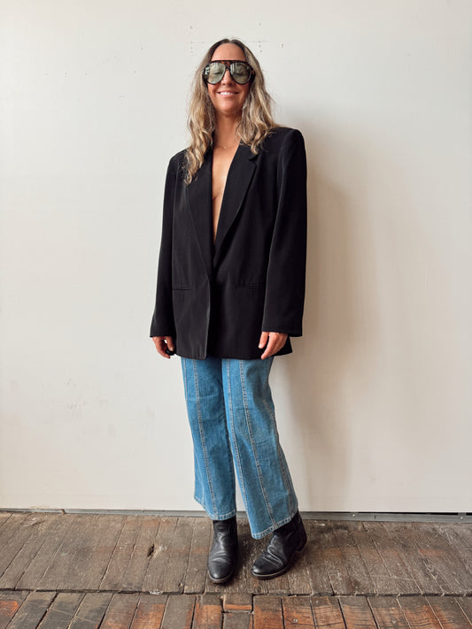 Oversize One-Button 90s Blazer Jacket (M)
