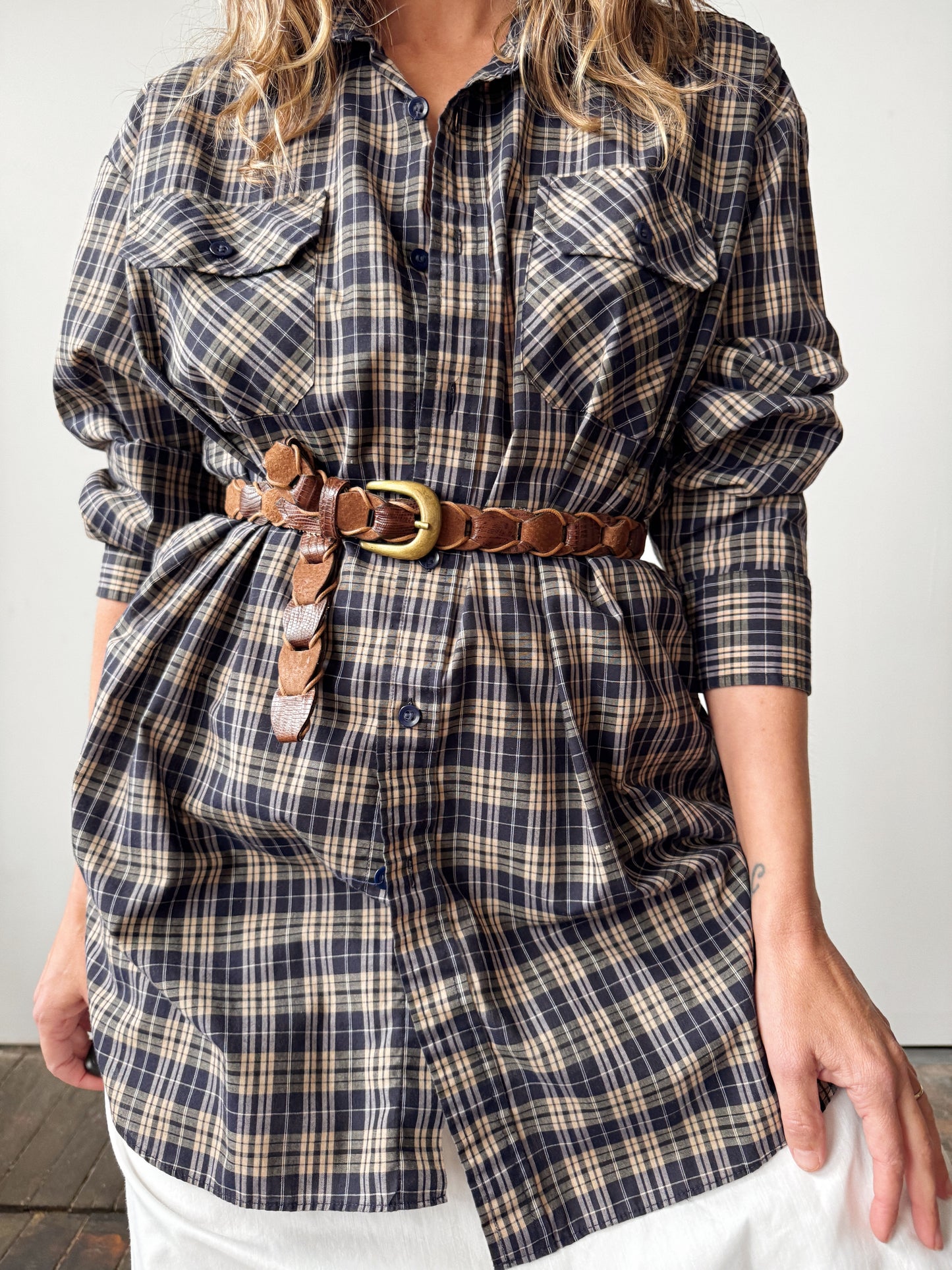 Brown Leather 90s Interloop Belt