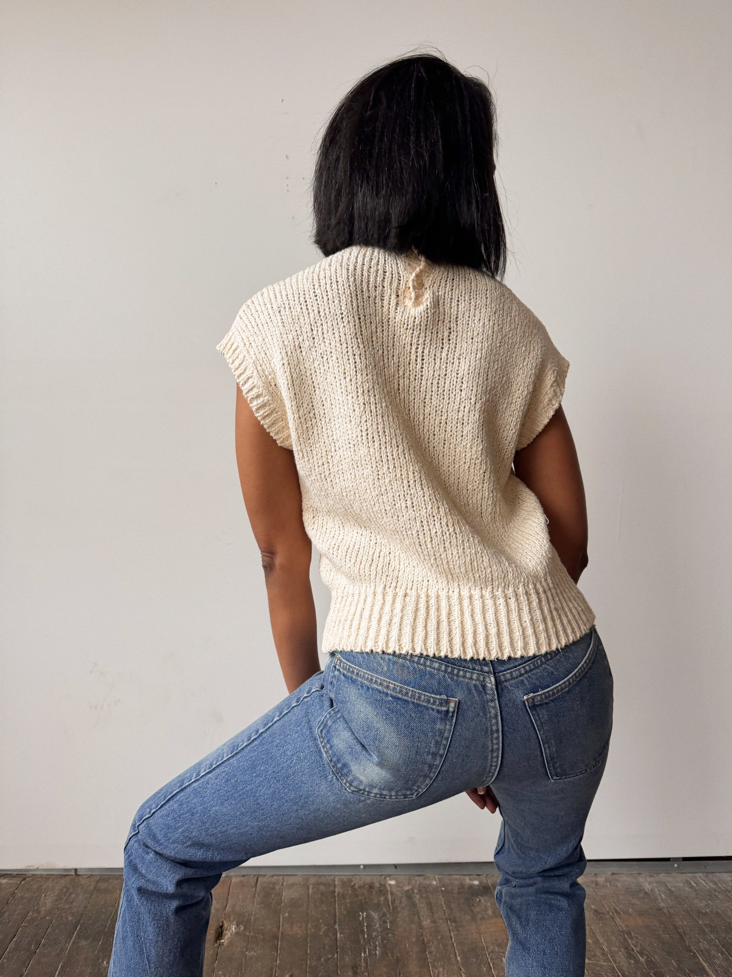 Pierre 90s Knit Short Sleeve Sweater (S)