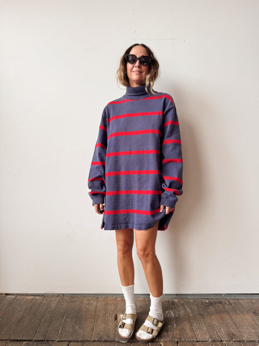 90s Heavyweight USA Made Striped Polo Shirt (XL)