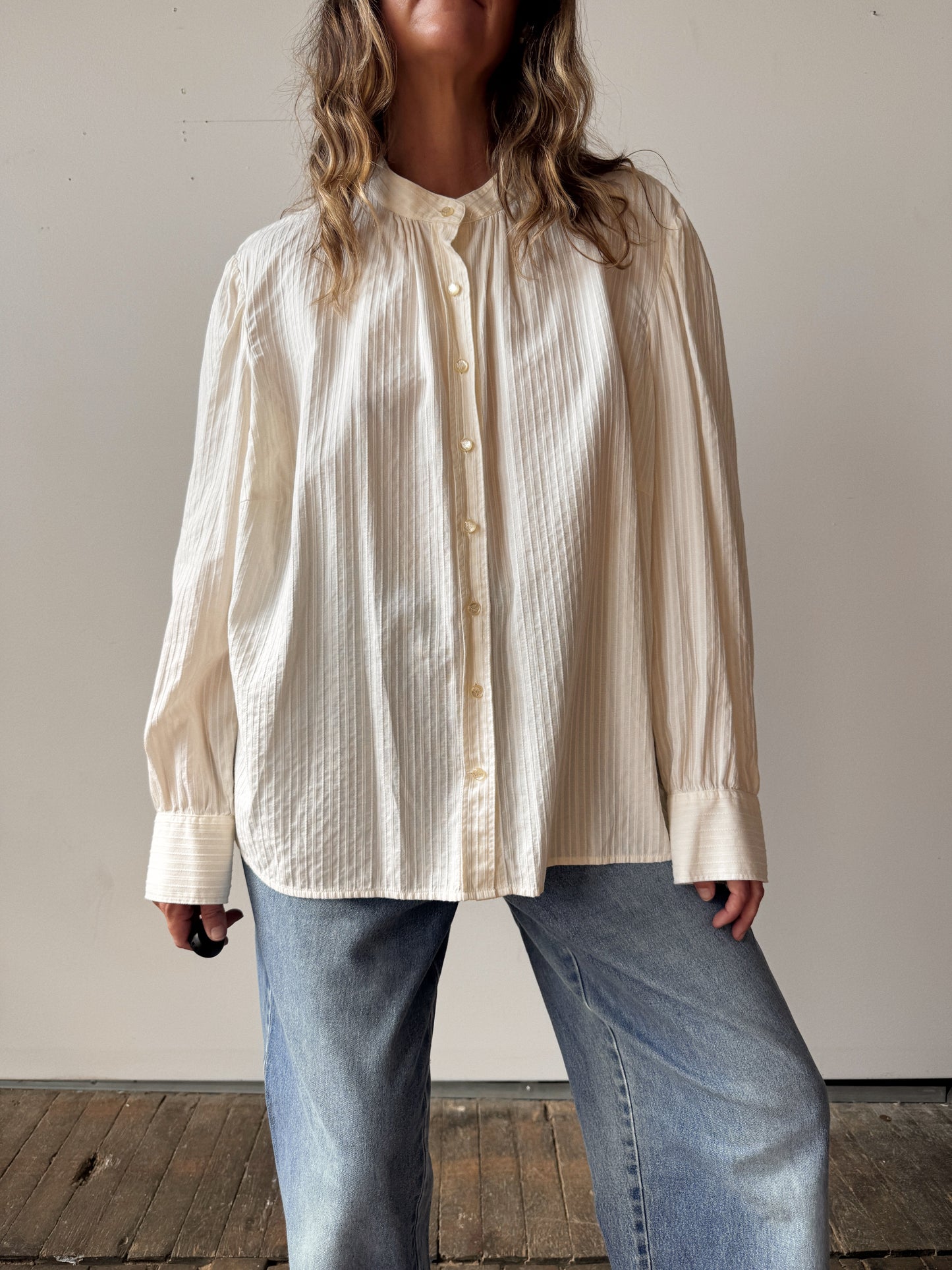 Cotton Ralph Lauren Textured Woven Blouse (XXL)