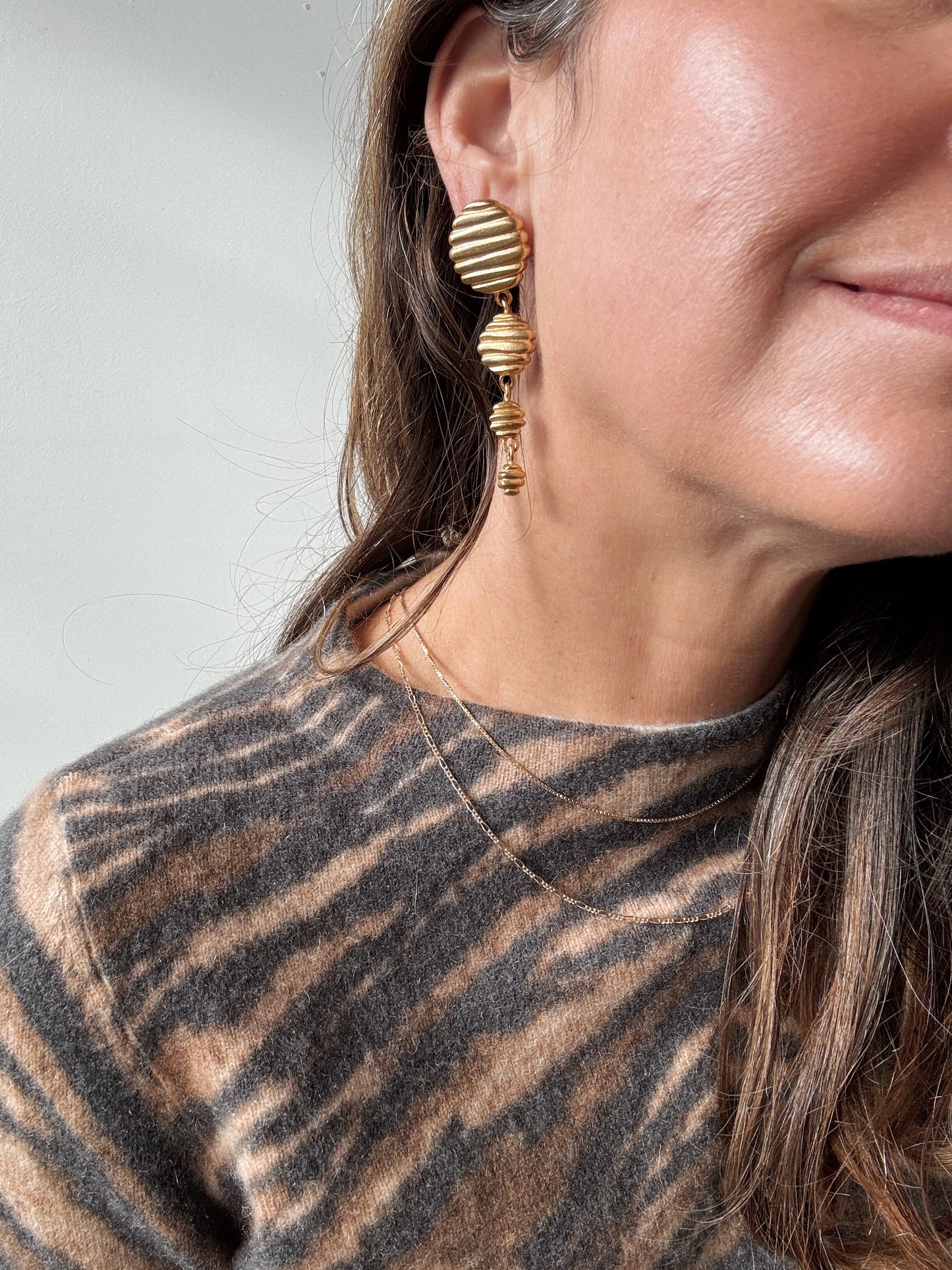 Textured Multi Drop Earrings