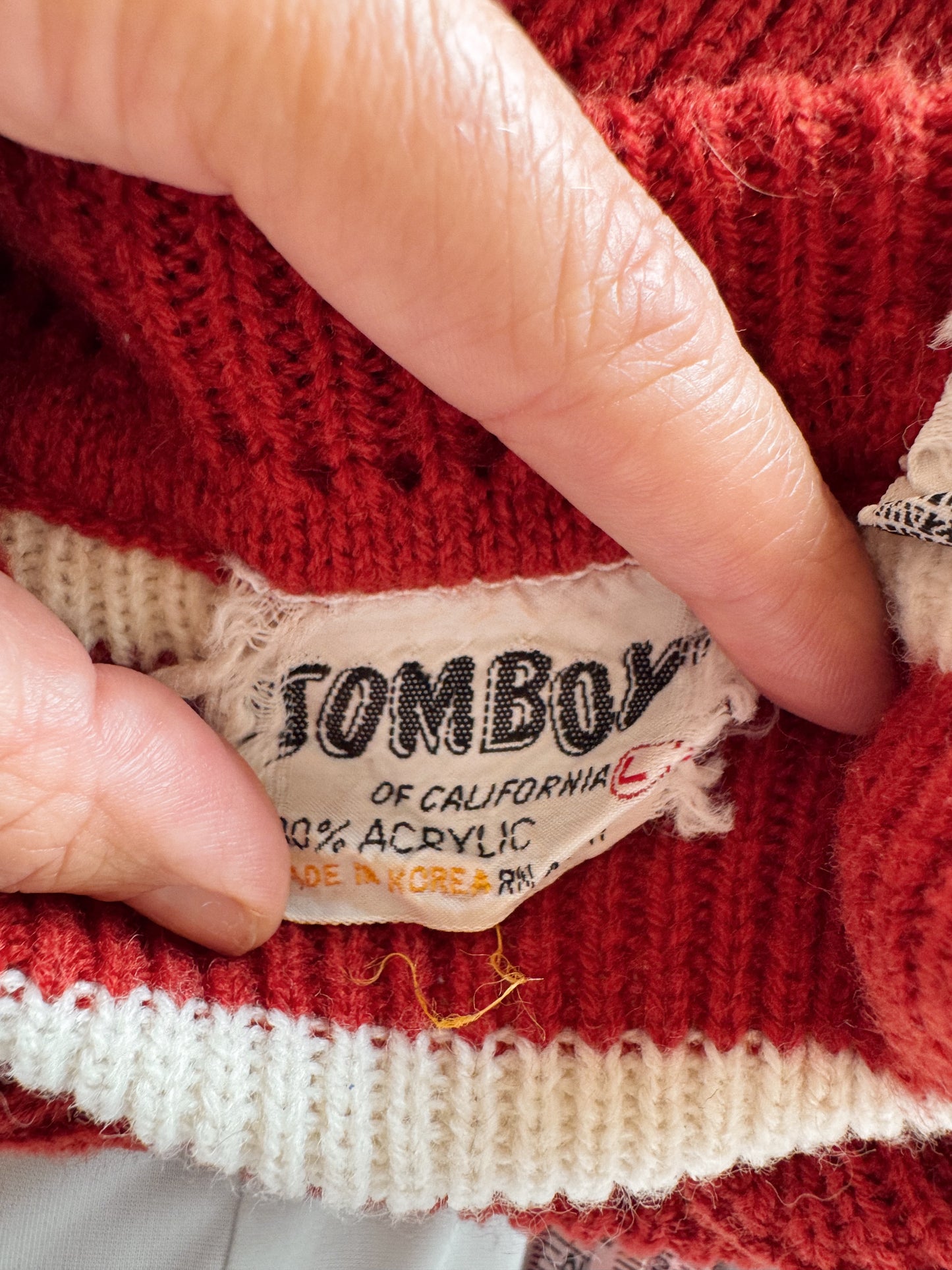 60s Tomboy of California Striped Turtleneck Sweater (S)