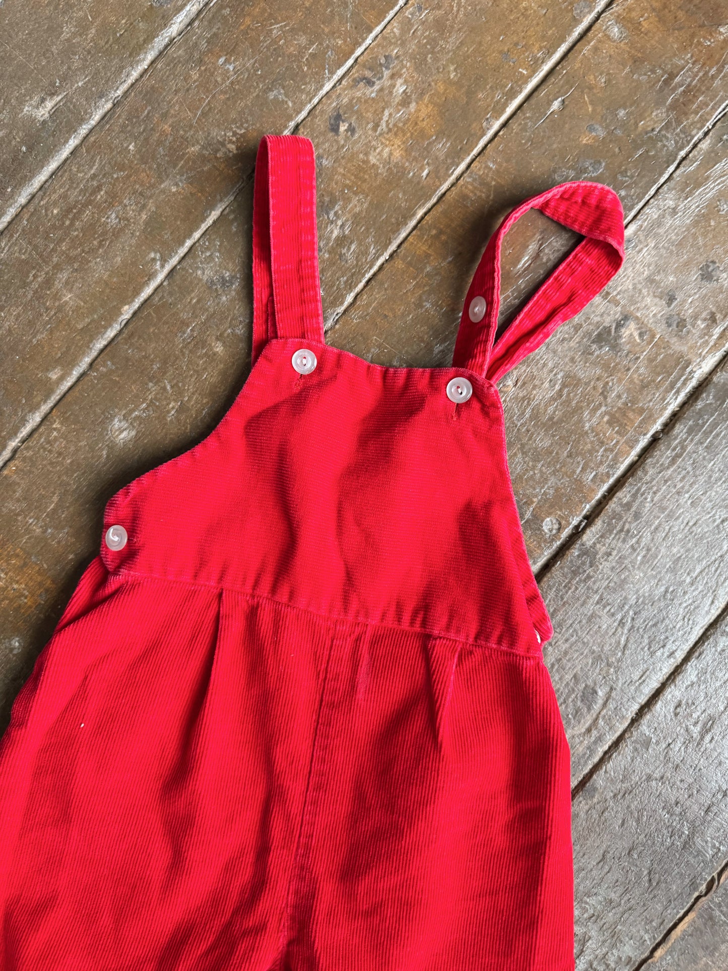 Red Cordory 80s Overalls (3T)