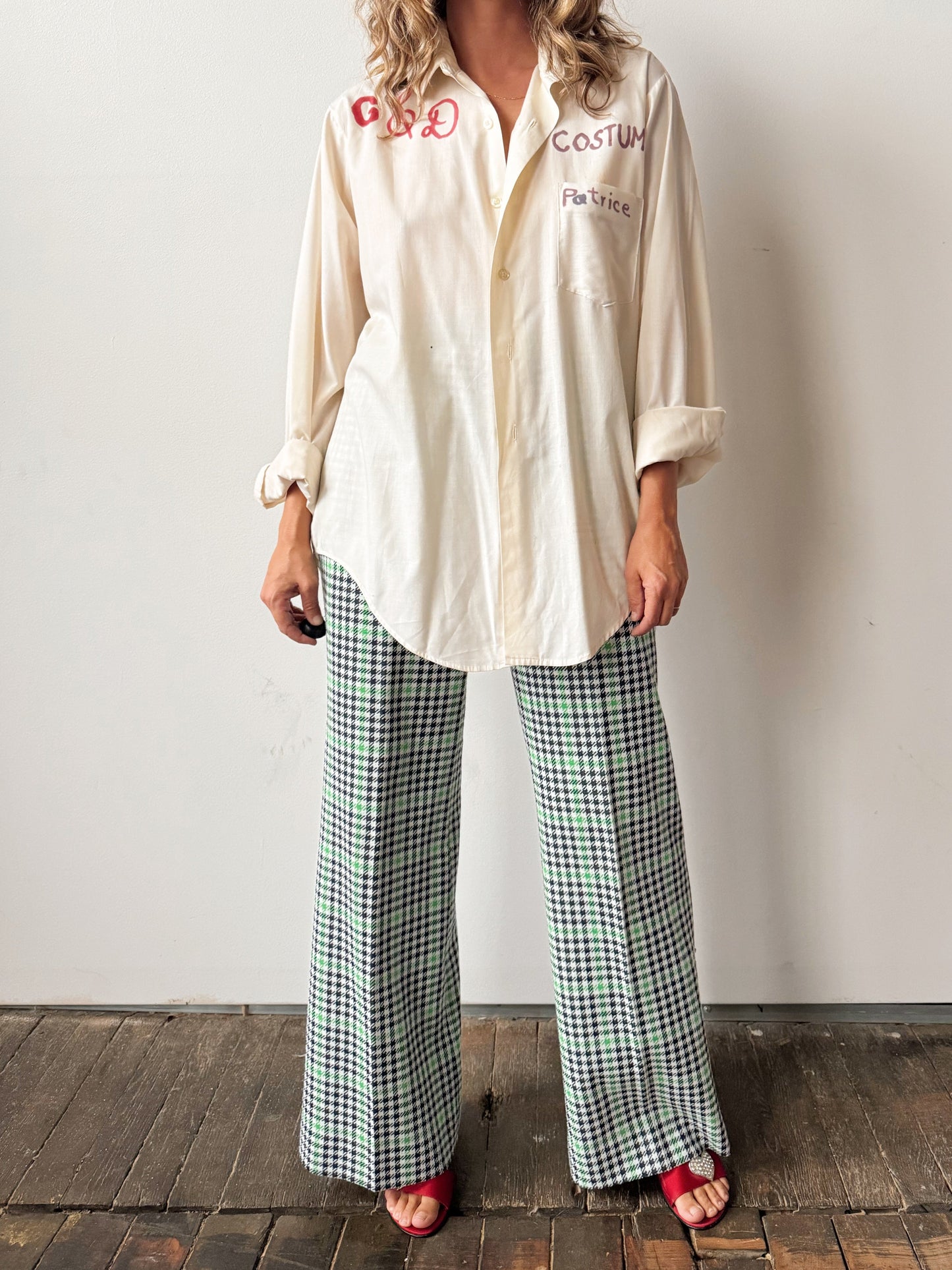 Guys and Dolls Costume Crew 70s Handwritten Shirt (Mens L)