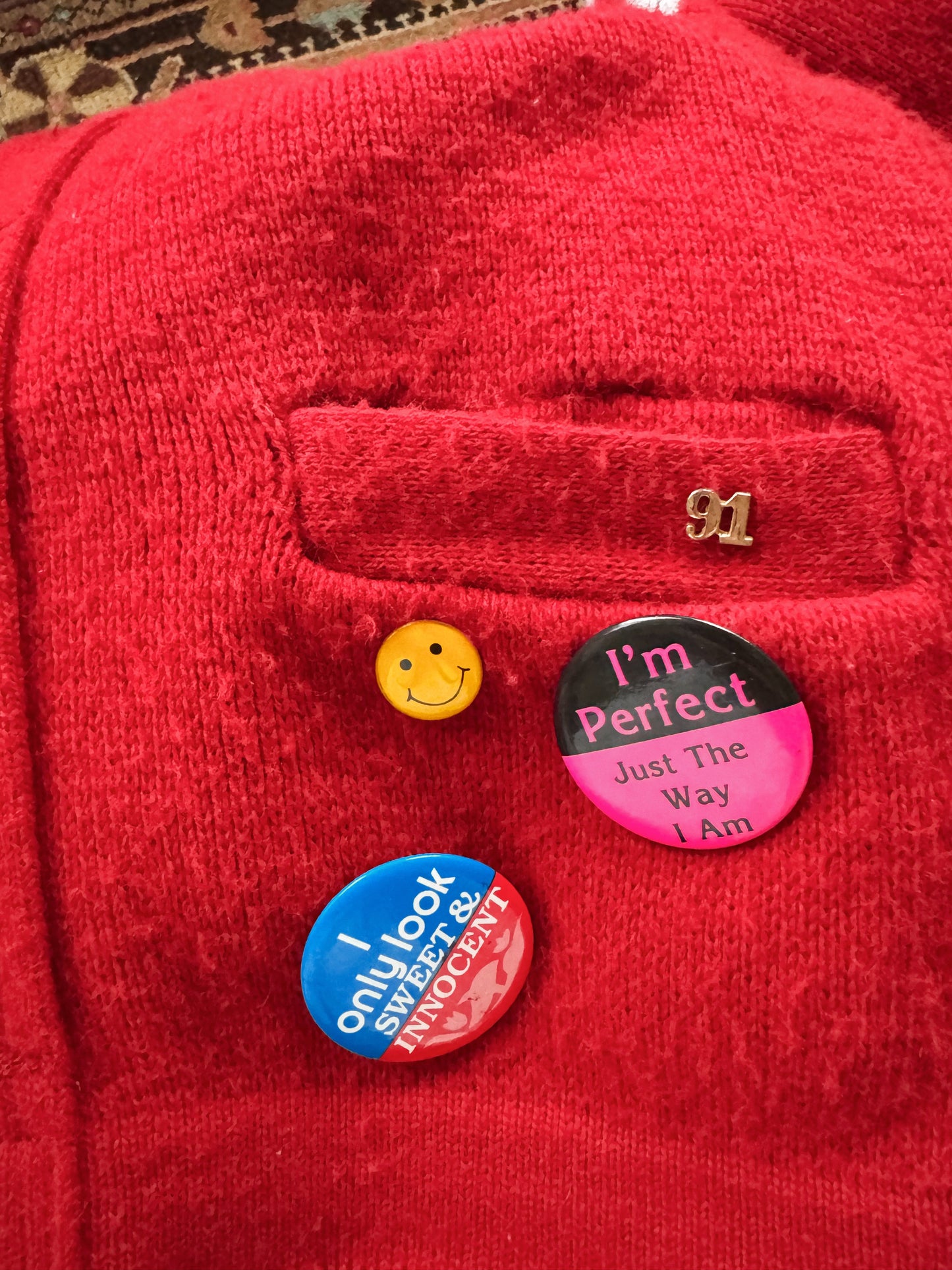 60s Letterman Knit Cardigan Sweater (M)