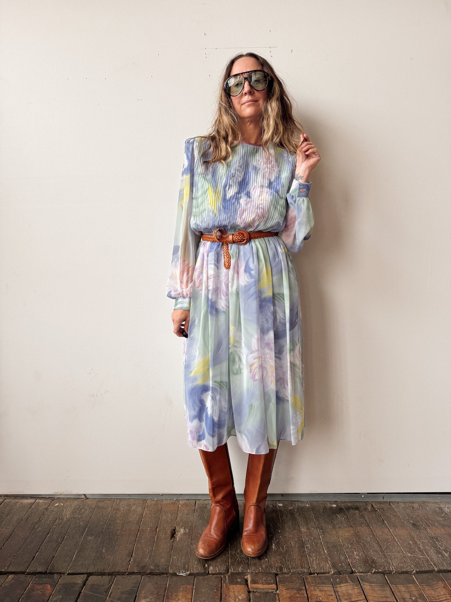Lisa Michaels Soft Pastel 90s Dress (M)