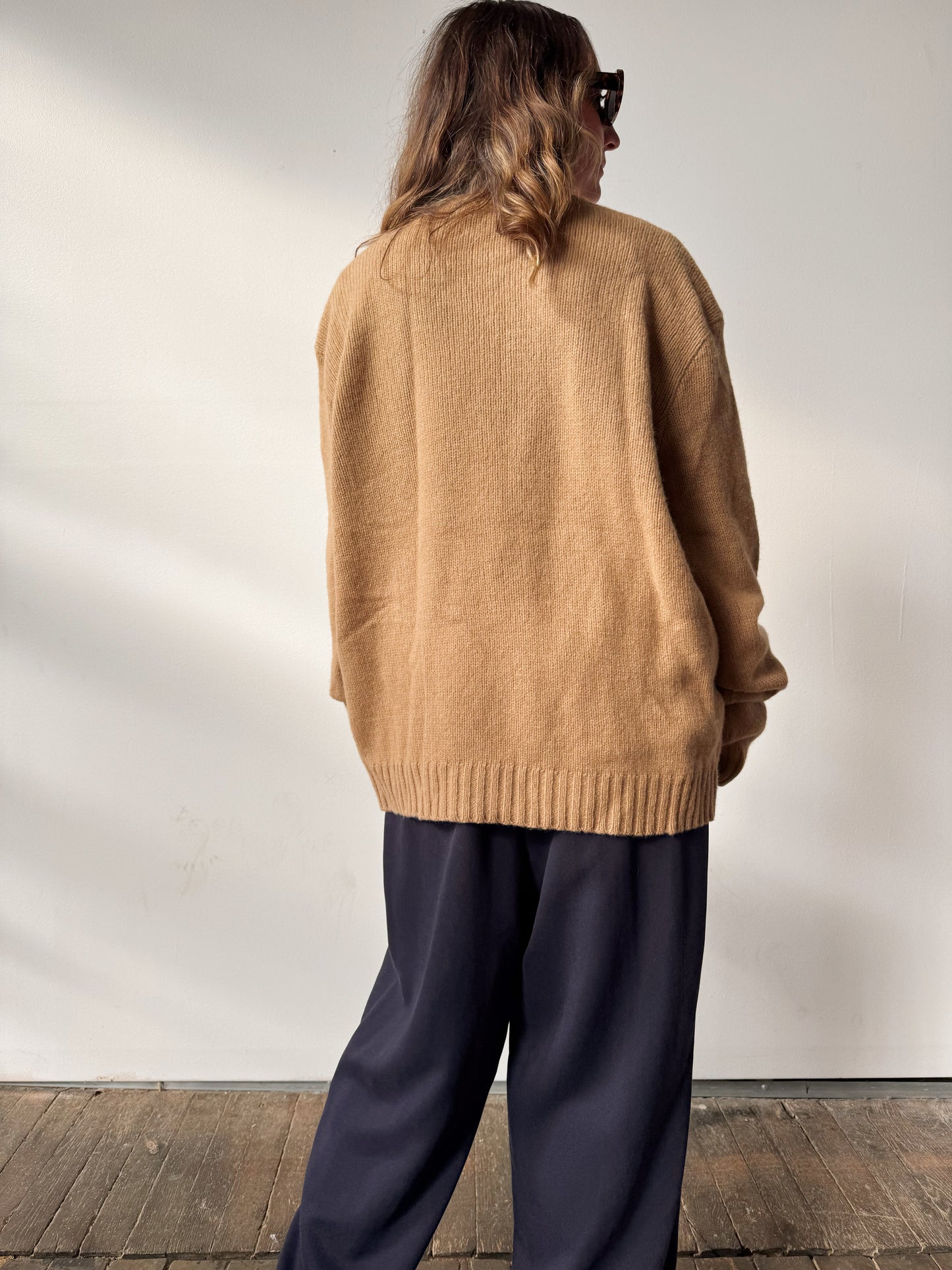 Polo Merino Wool and Angora Rabbit Crewneck Camel Sweater (Mens XXL)