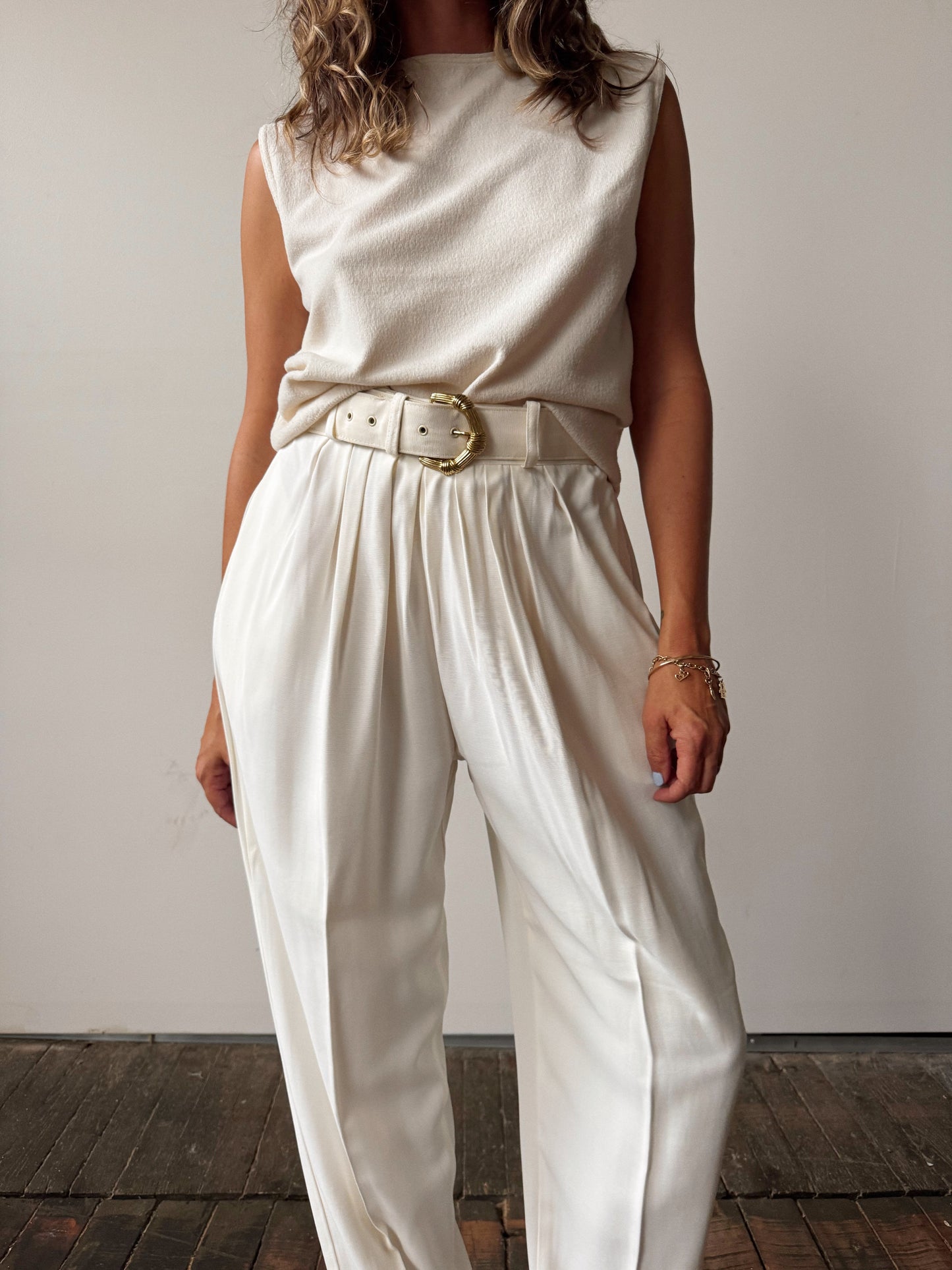 Rayon 80s Trouser Pant with Belt (27")