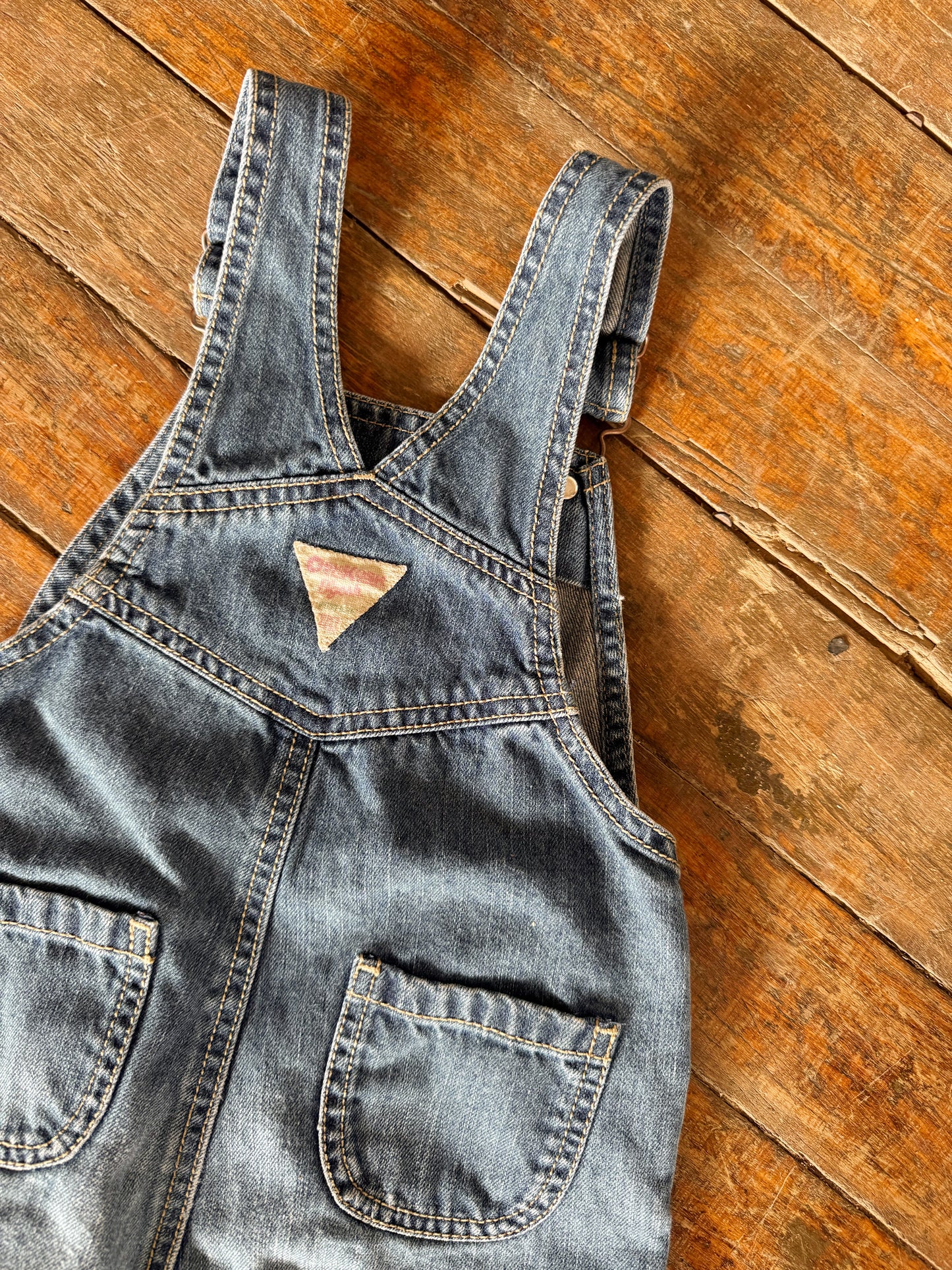 Rainbow Heart Osh Kosh Denim Overallas (4T)