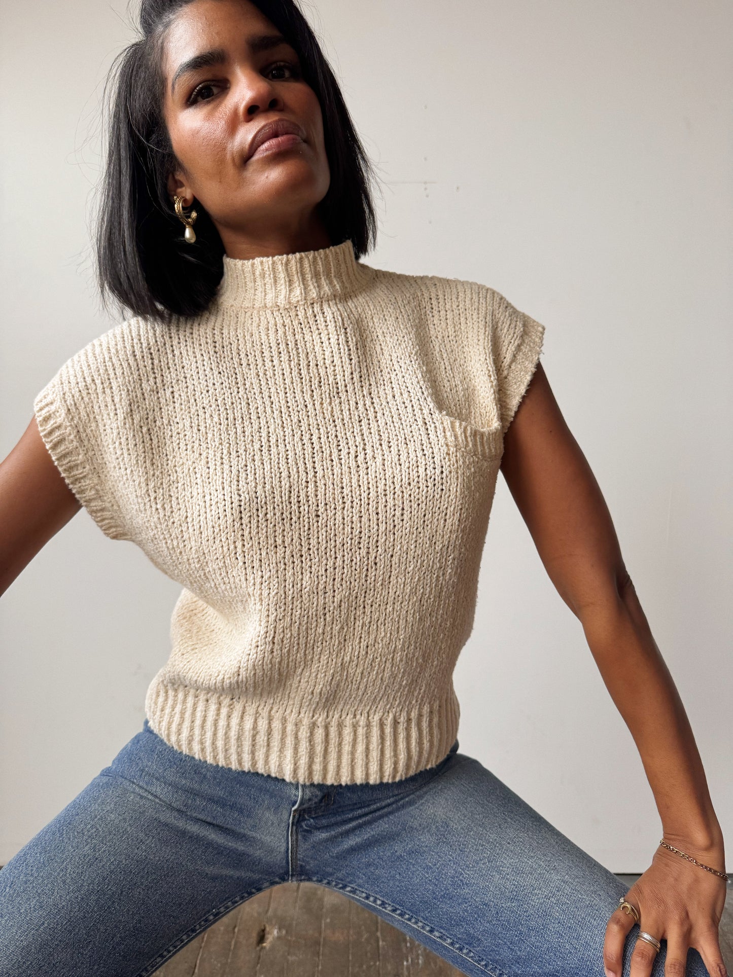 Pierre 90s Knit Short Sleeve Sweater (S)