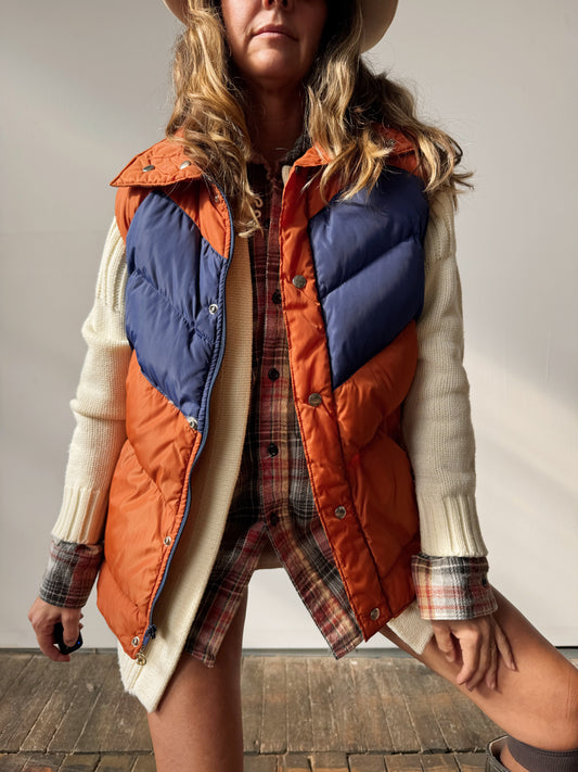Vintage 70s Puffer Vest Camel- Northern Goosedown (L)