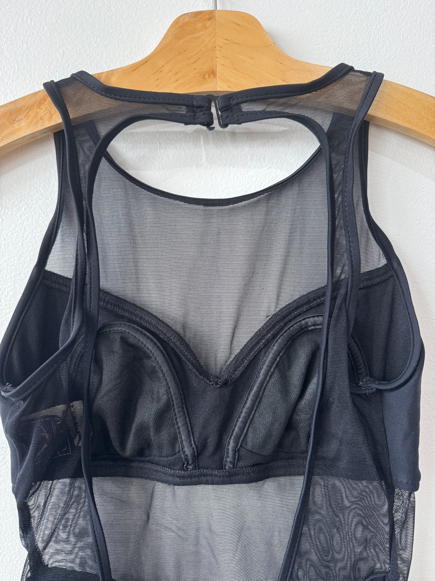 90s Made in USA Jantzen Sheer Panel One-Piece (M)