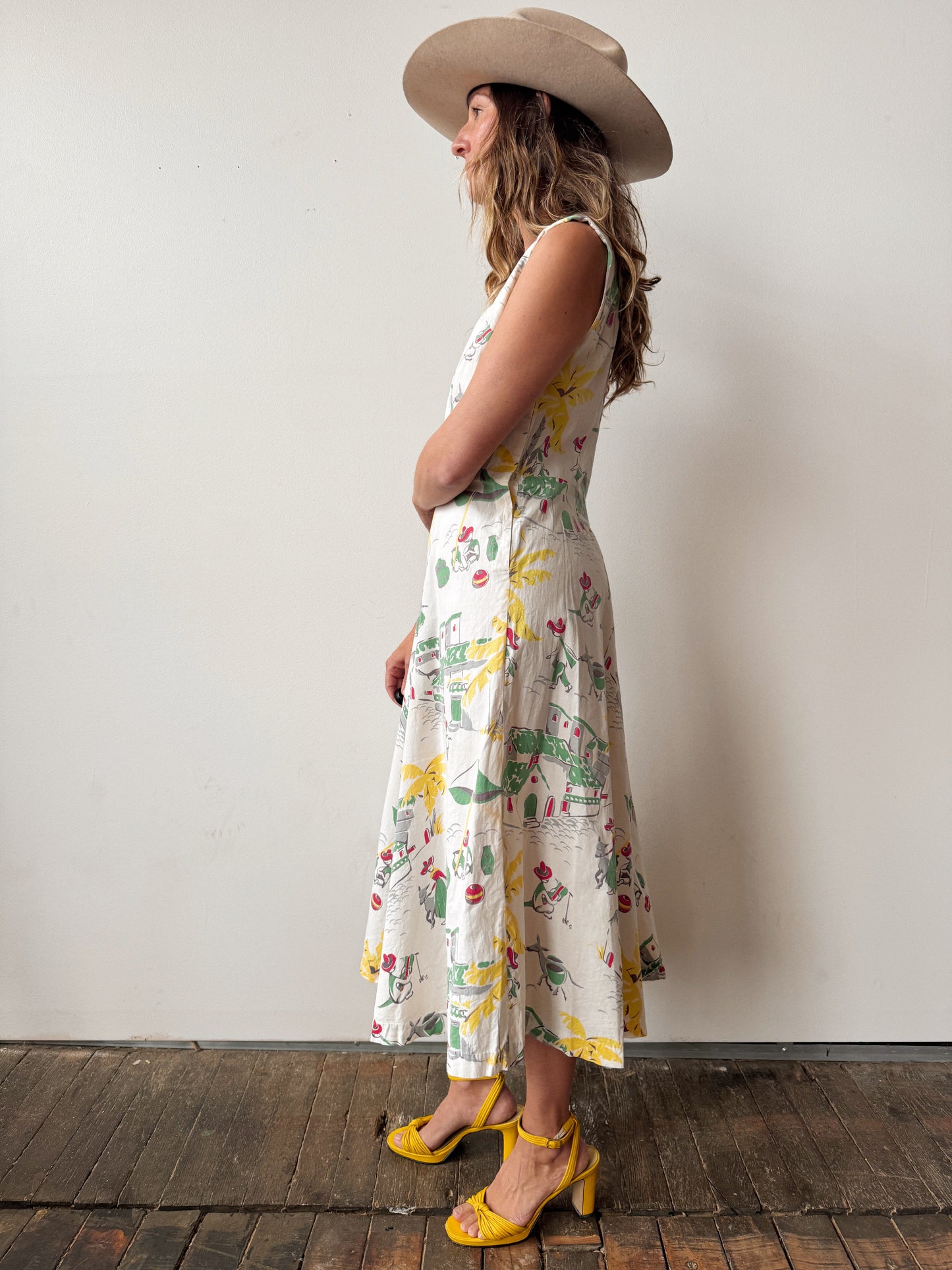 Handmade 40s Rio Print Cotton Sundress (M)