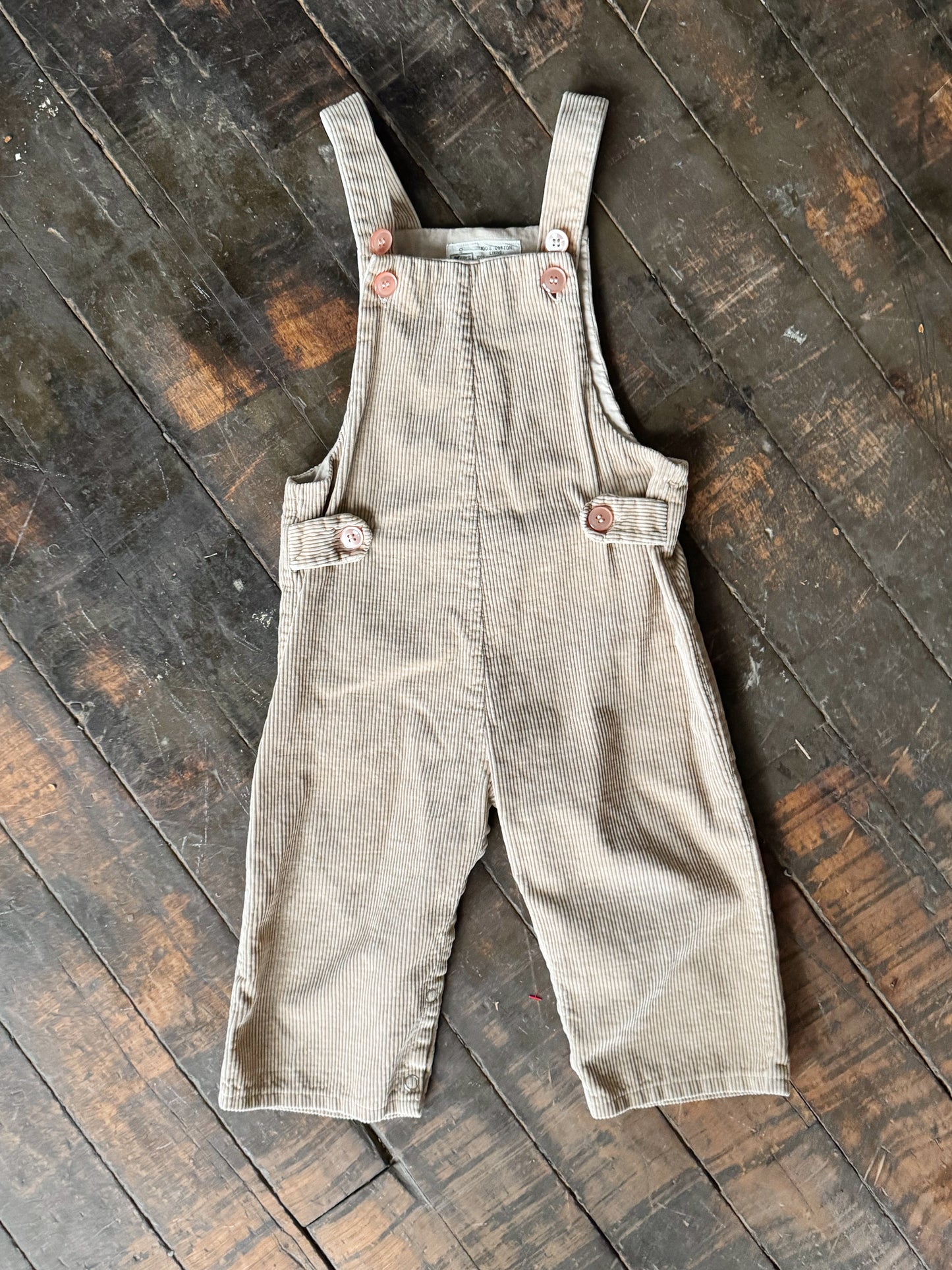 Khaki Corduroy Cotton Overalls (24mths)