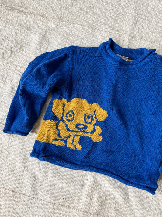 Blue Dog Curl Crewneck Sweater (12m)