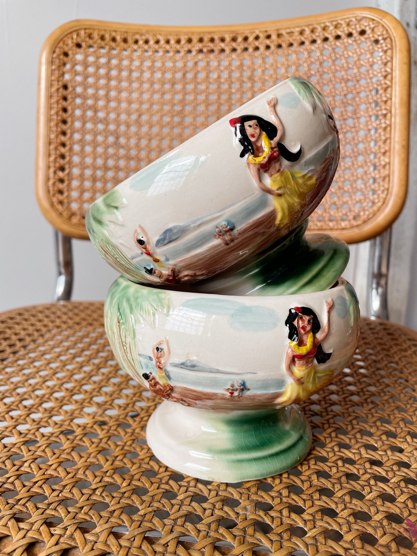 Hawaiian Hulu Candy Dishes, Set of Two