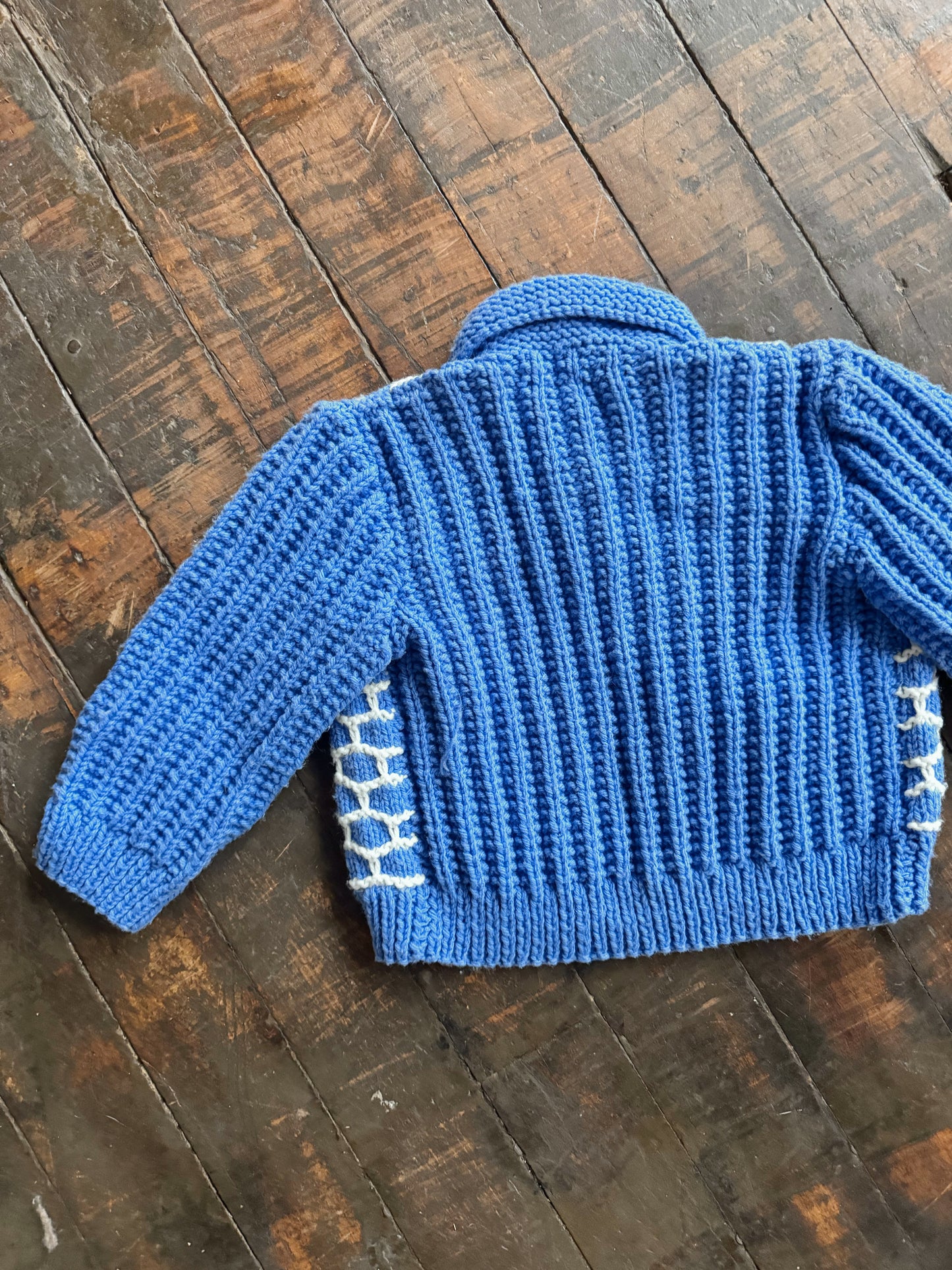 Handknit Ribbed Cardigan 80s Sweater (2T)