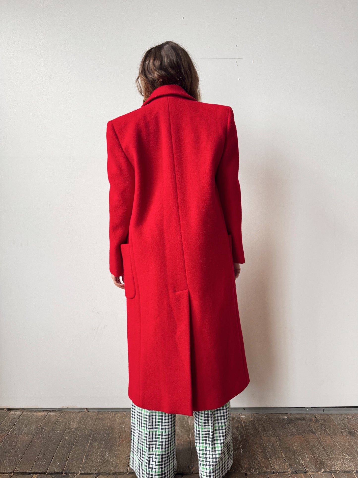 Red Wool 90s Overcoat (M)
