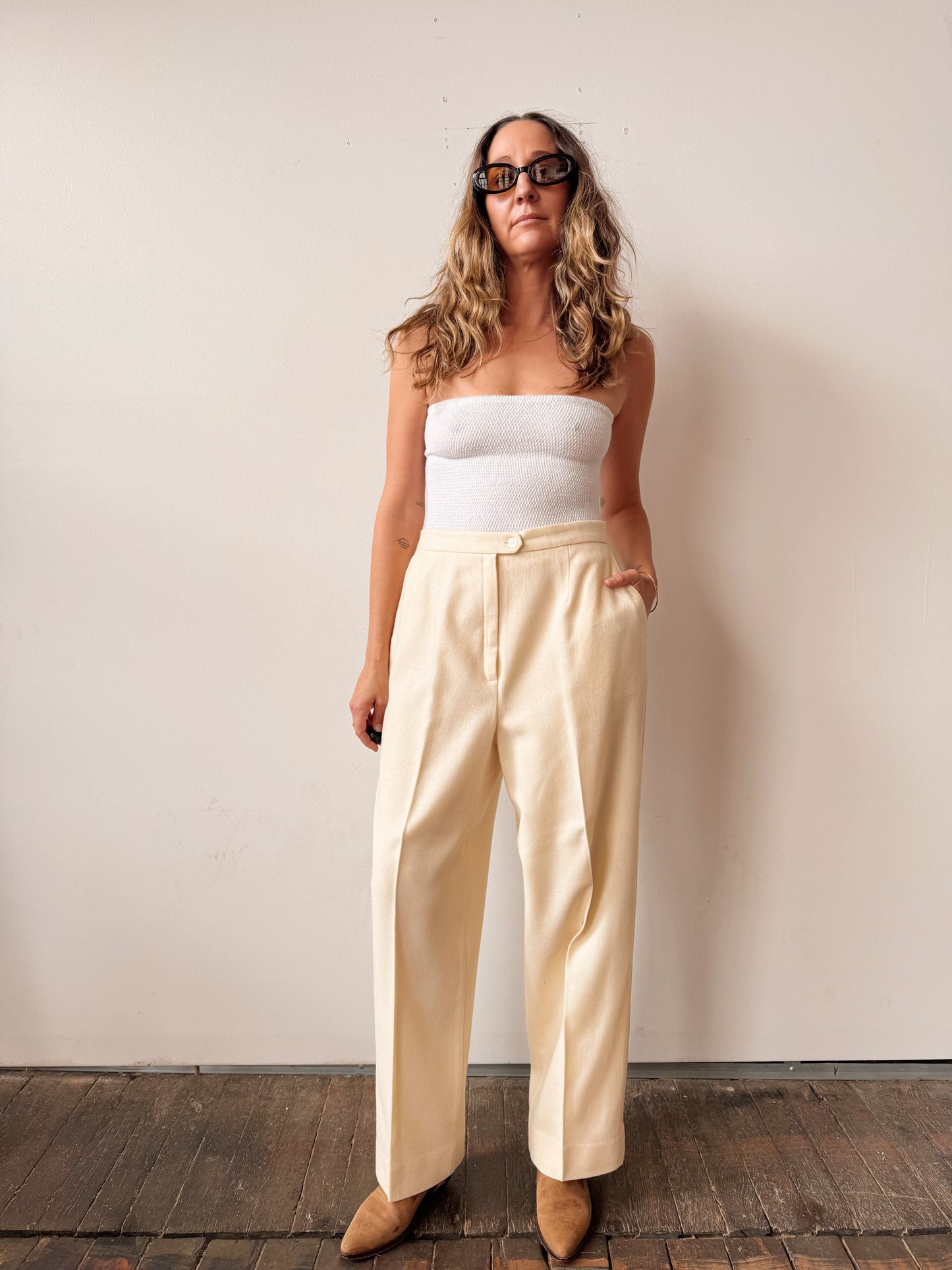 Wool Ivory 80s Trouser (31")
