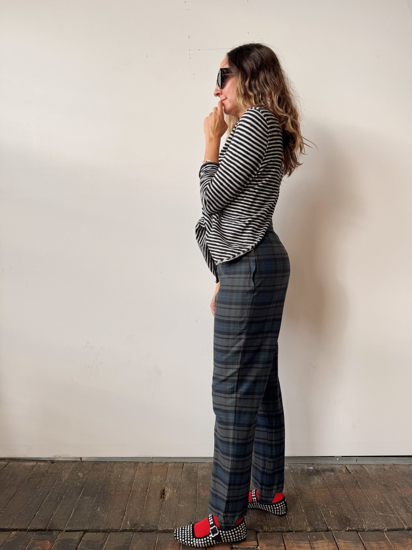 Striped Open Back T-Shirt (M)