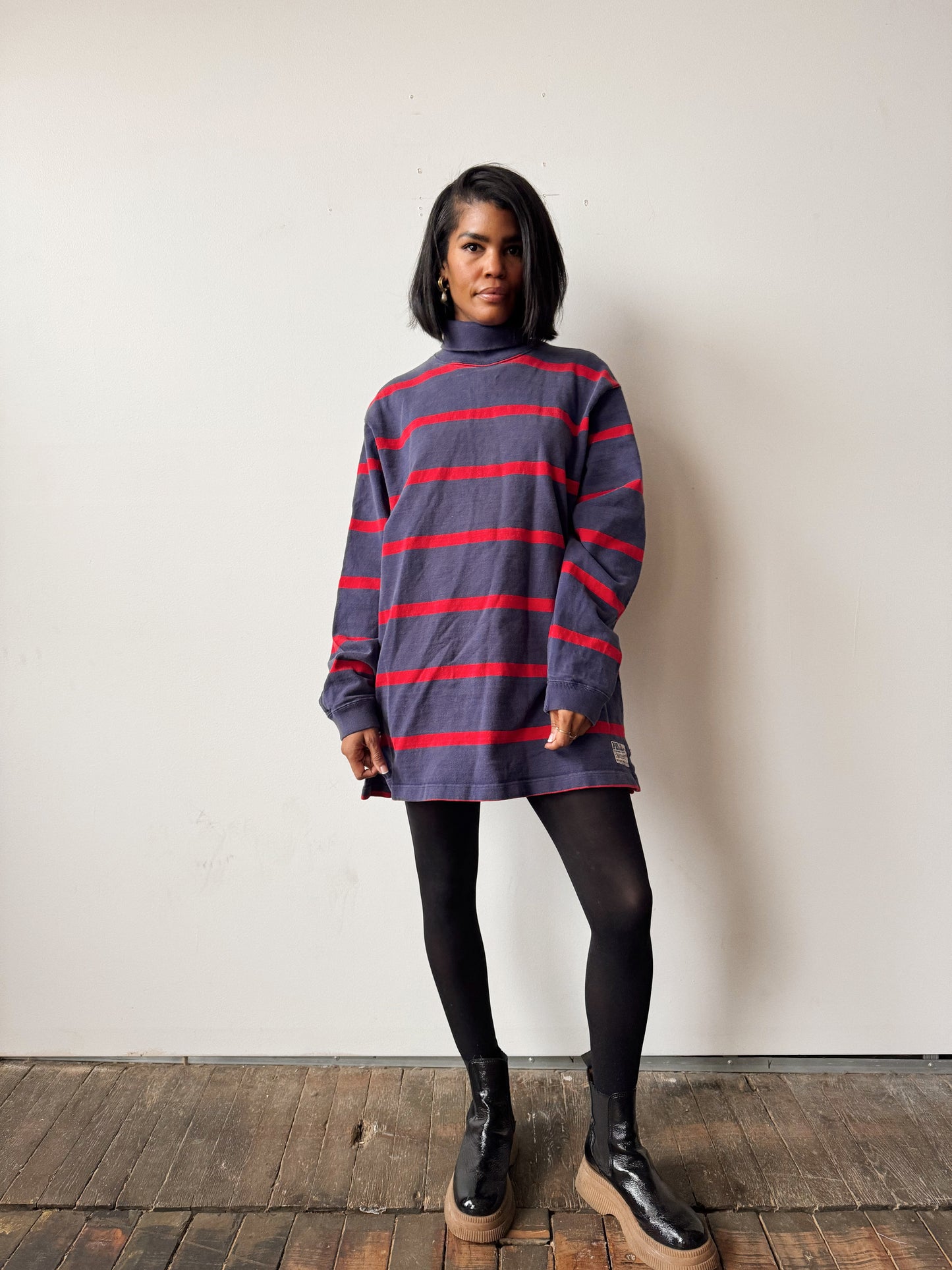 Heavyweight 90s Cotton USA Made Striped Polo Shirt (XL)